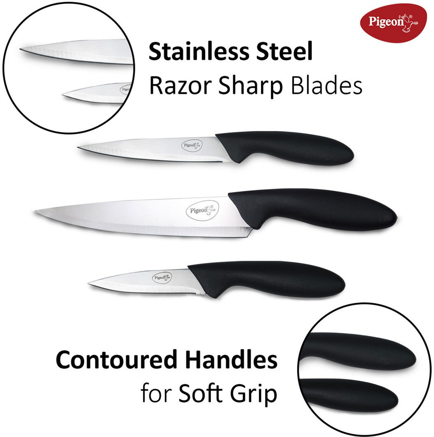 Image of Pigeon 3 Pc Steel Knife Set