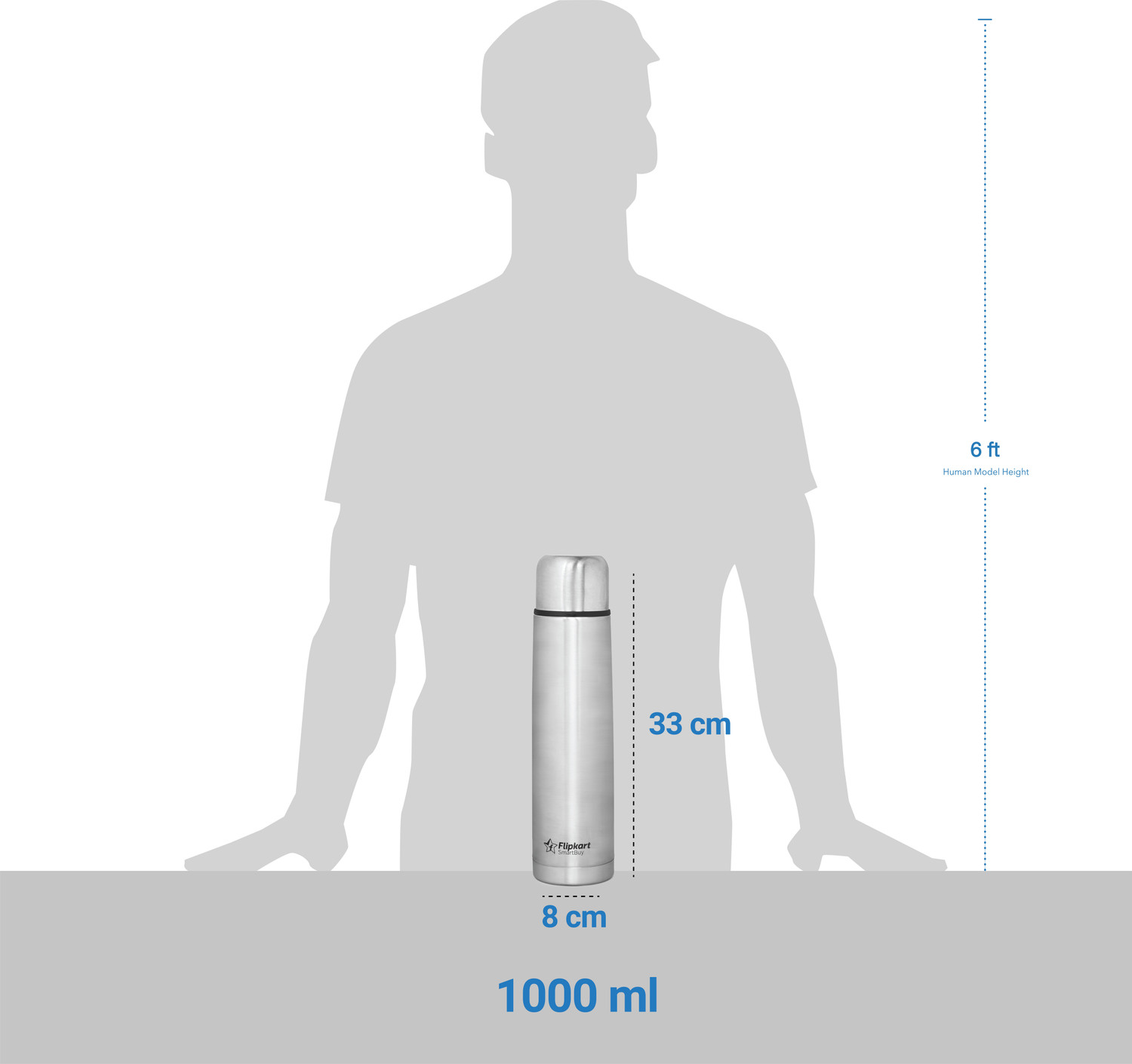 Image of Flipkart SmartBuy Flip 1000 ml Steel Bottle