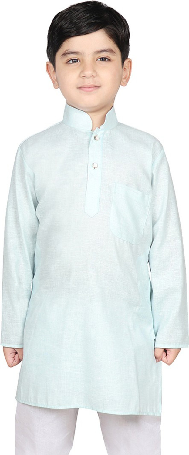 Image of SG YUVRAJ Boys Solid Straight Kurta