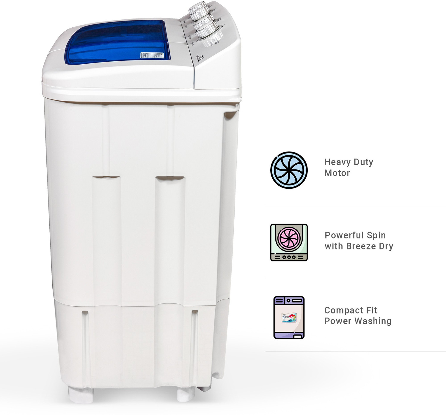 Image of Sansui 10.2 kg Powerful Washer & Spin Semi Automatic Top Load Washing Machine Blue