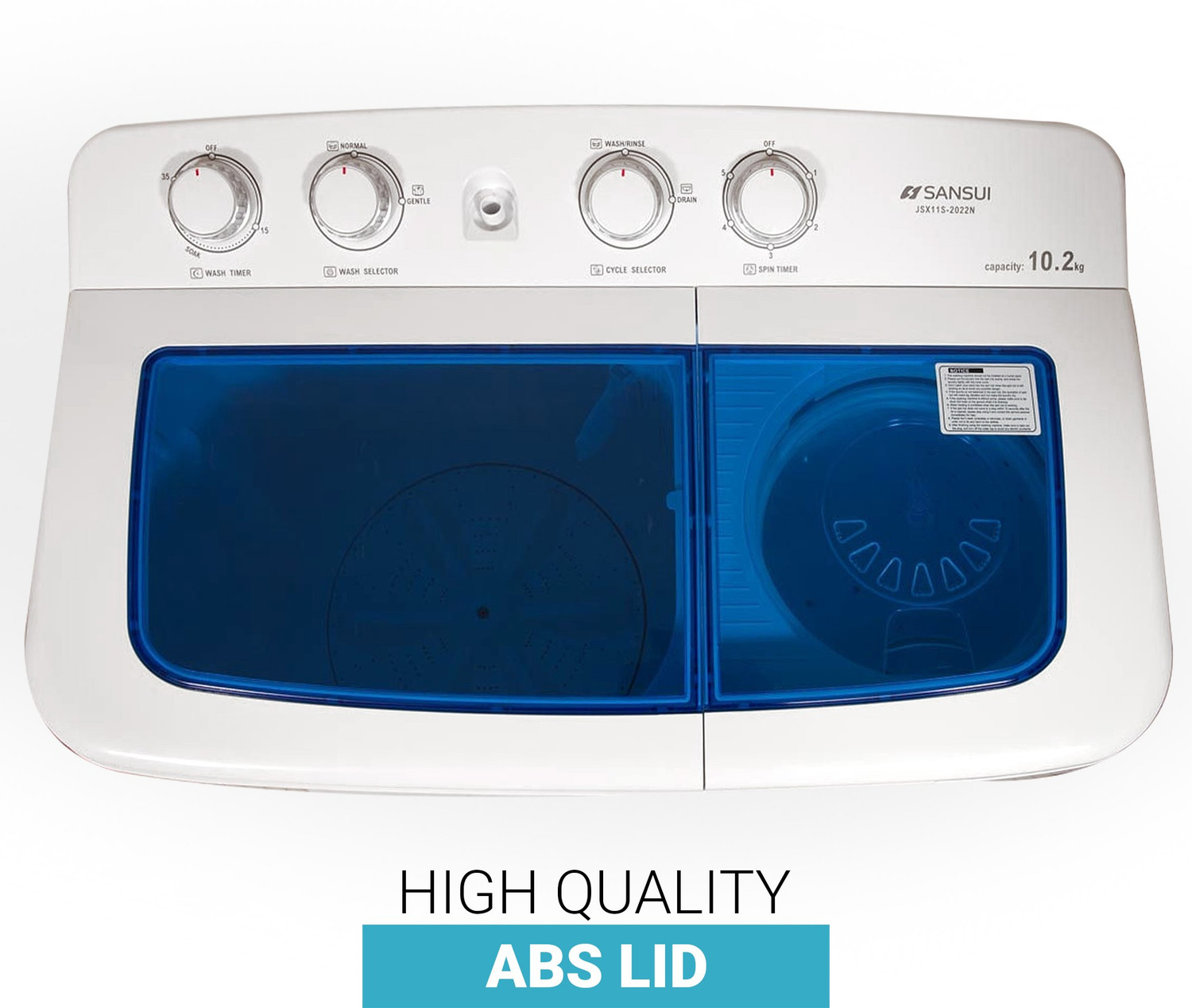 Image of Sansui 10.2 kg Powerful Washer & Spin Semi Automatic Top Load Washing Machine Blue