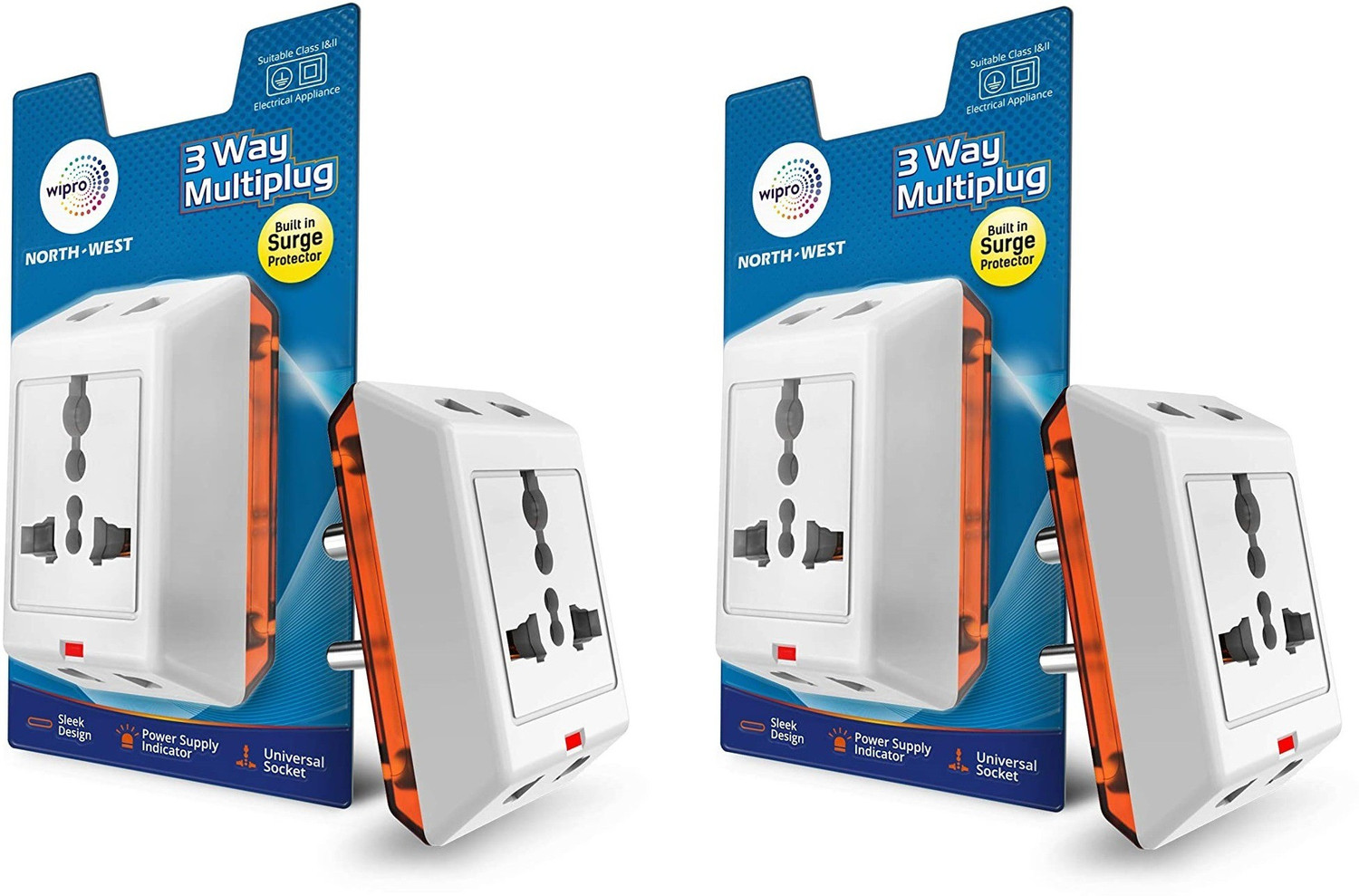Wipro North West 3‑Way Multiplug – 2 Three‑Pin Plug, ₹186