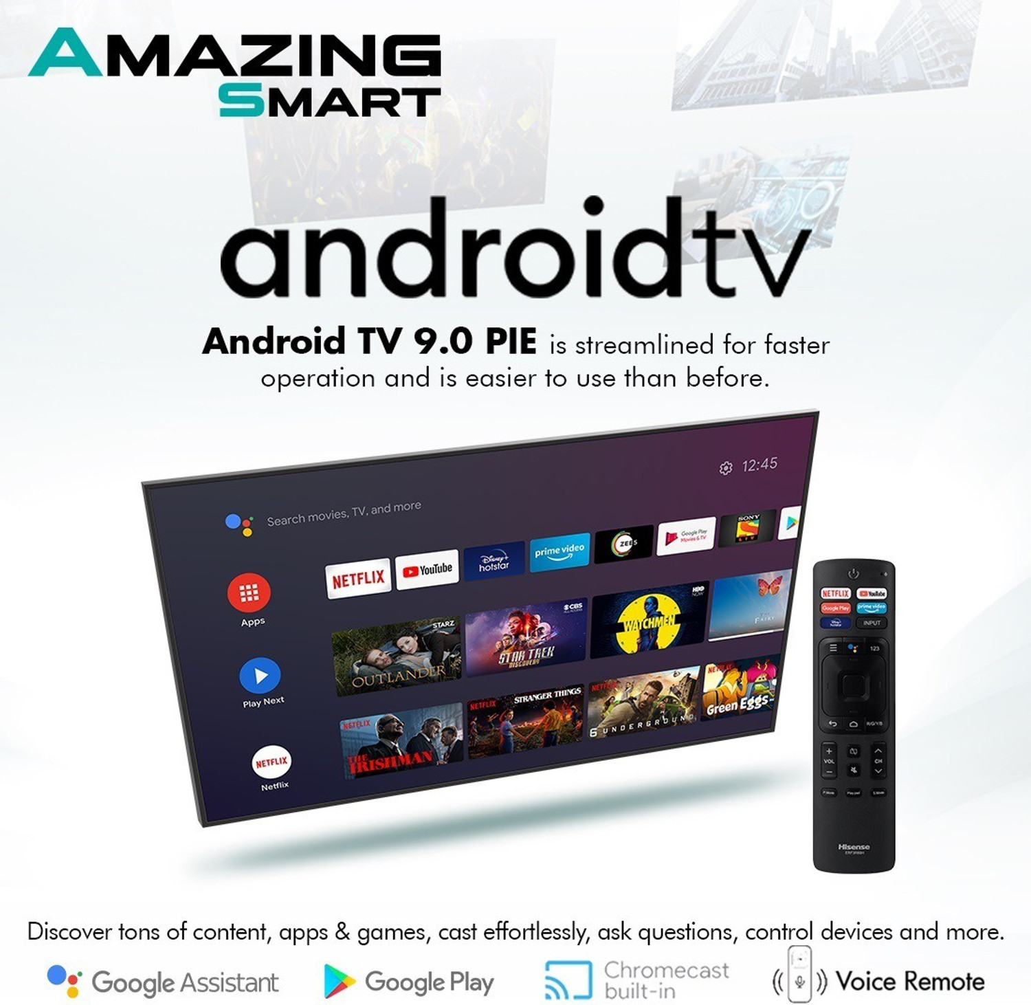 Image of Hisense A71F 126 cm (50 inch) Ultra HD (4K) LED Smart Android TV with Dolby Vision & ATMOS (50A71F)