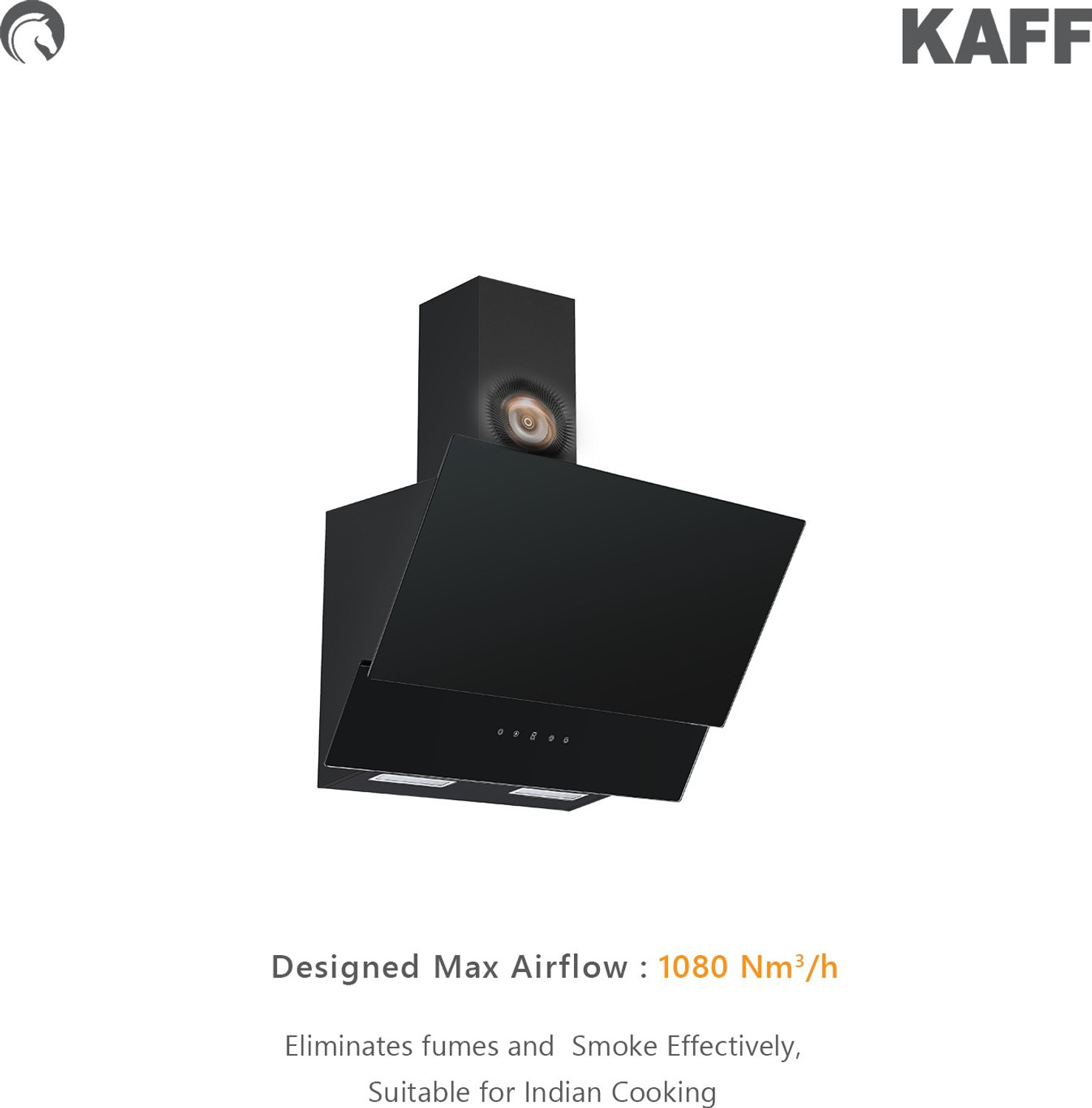 Image of Kaff NOVA 60 TC Wall Mounted BLACK 1000 m /h Chimney