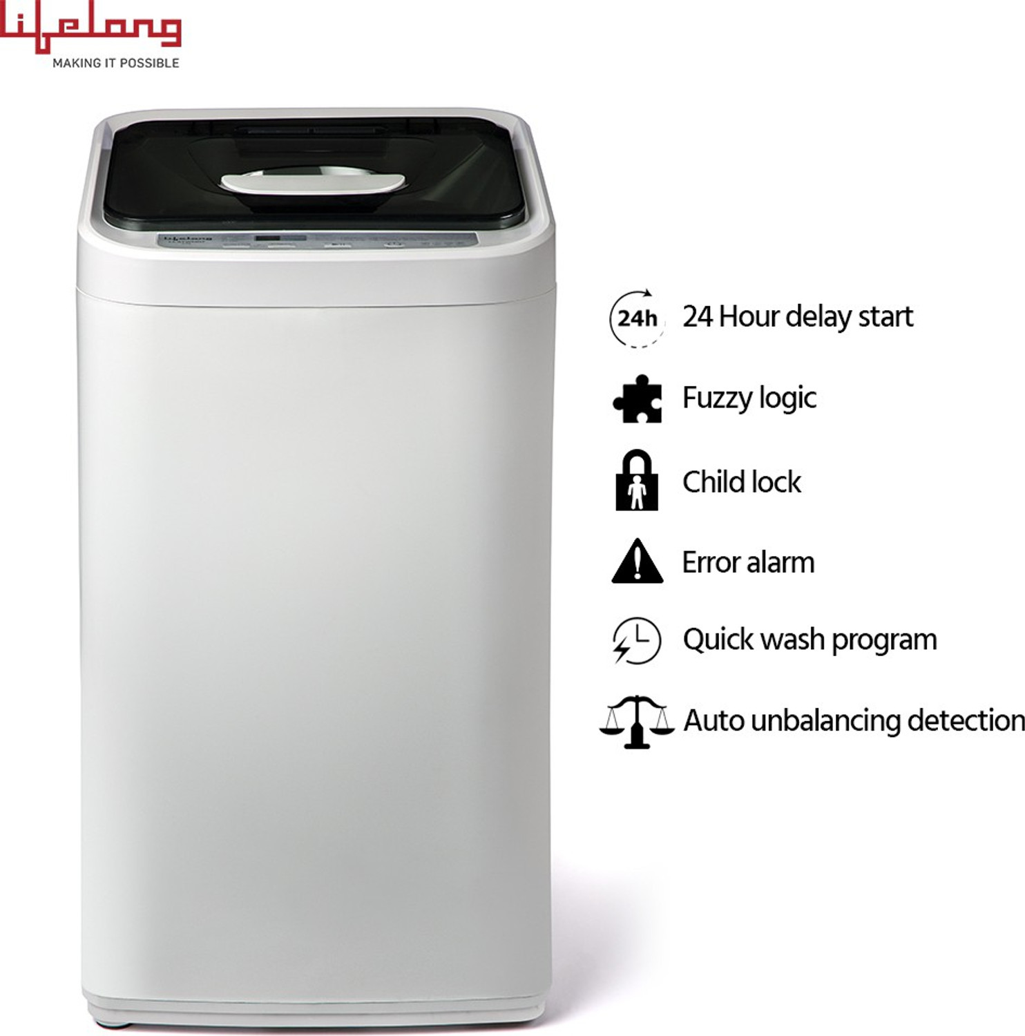 Image of Lifelong 5 kg Fully Automatic Top Load Washing Machine White