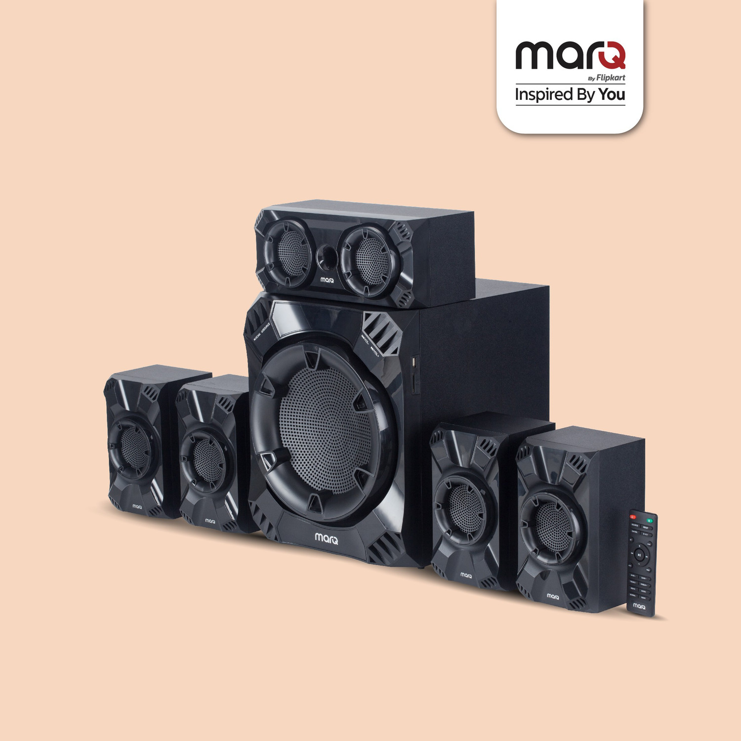 Image of MarQ by Flipkart with HDMI Arc 160 W Bluetooth Home Theatre (Black, 5.1 Channel)