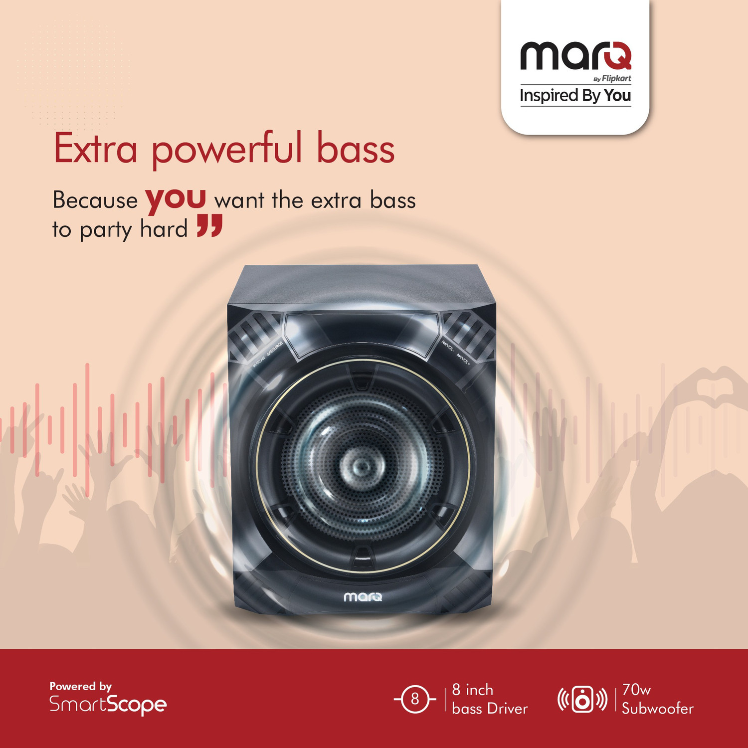 Image of MarQ by Flipkart with HDMI Arc 160 W Bluetooth Home Theatre (Black, 5.1 Channel)