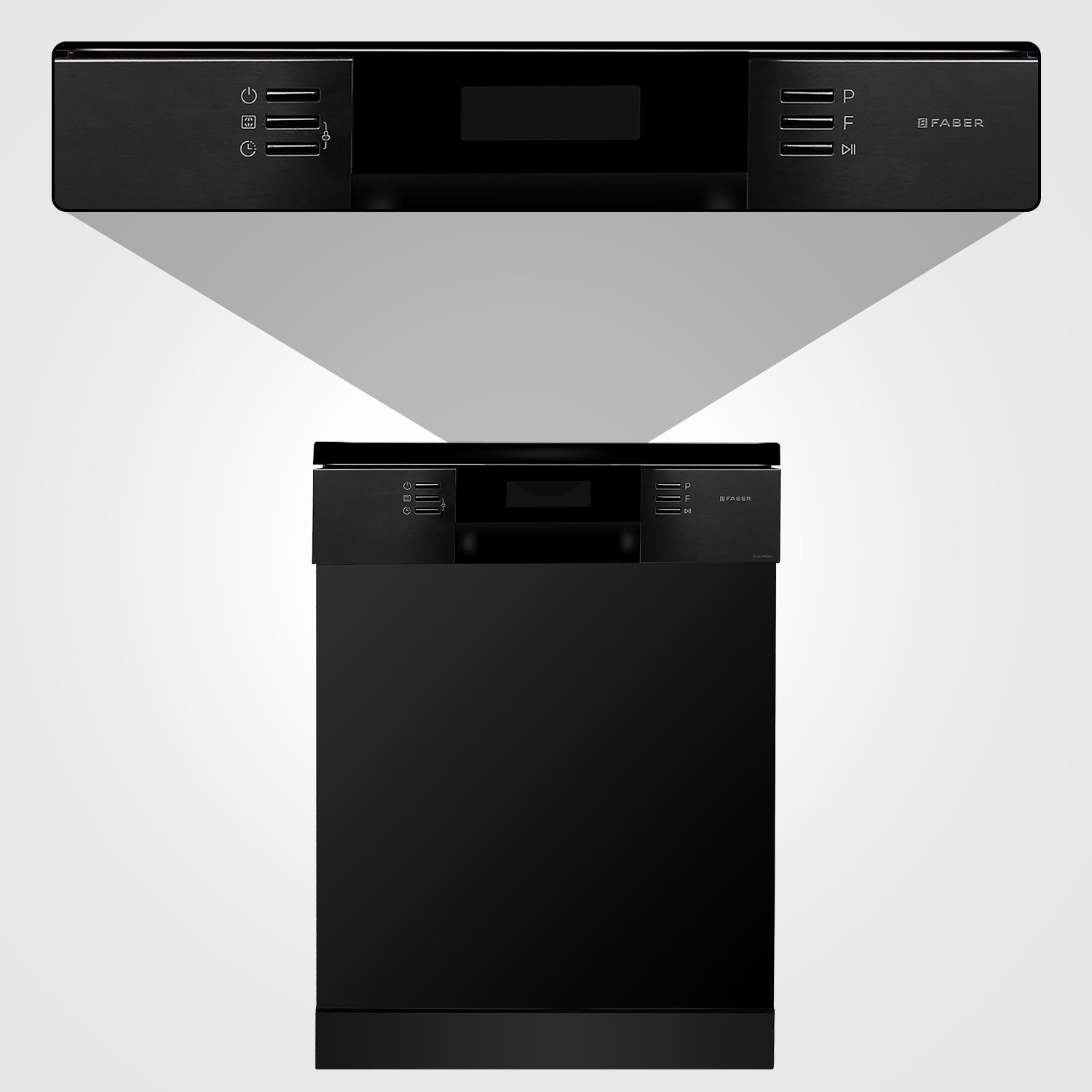 Image of FABER FFSD 8PR 14S-BK Free Standing 14 Place Settings Intensive Kadhai Cleaning| No Pre-rinse Required Dishwasher