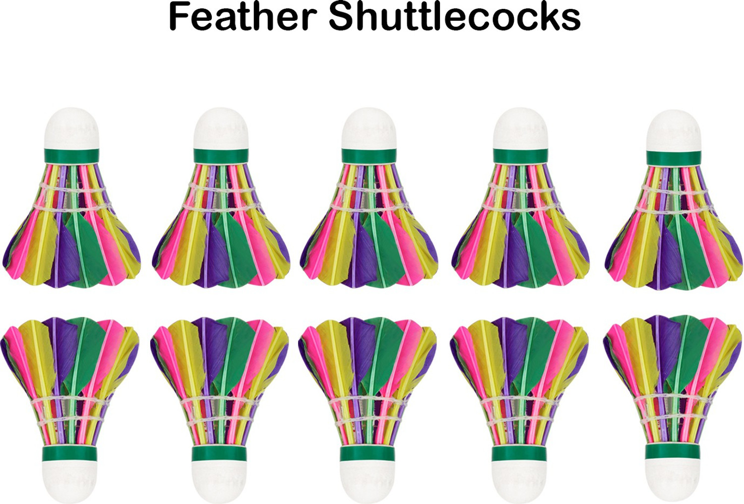 Image of Nongi 400 Colored Feather Shuttle - Multicolor (Medium, 77, Pack of 10)