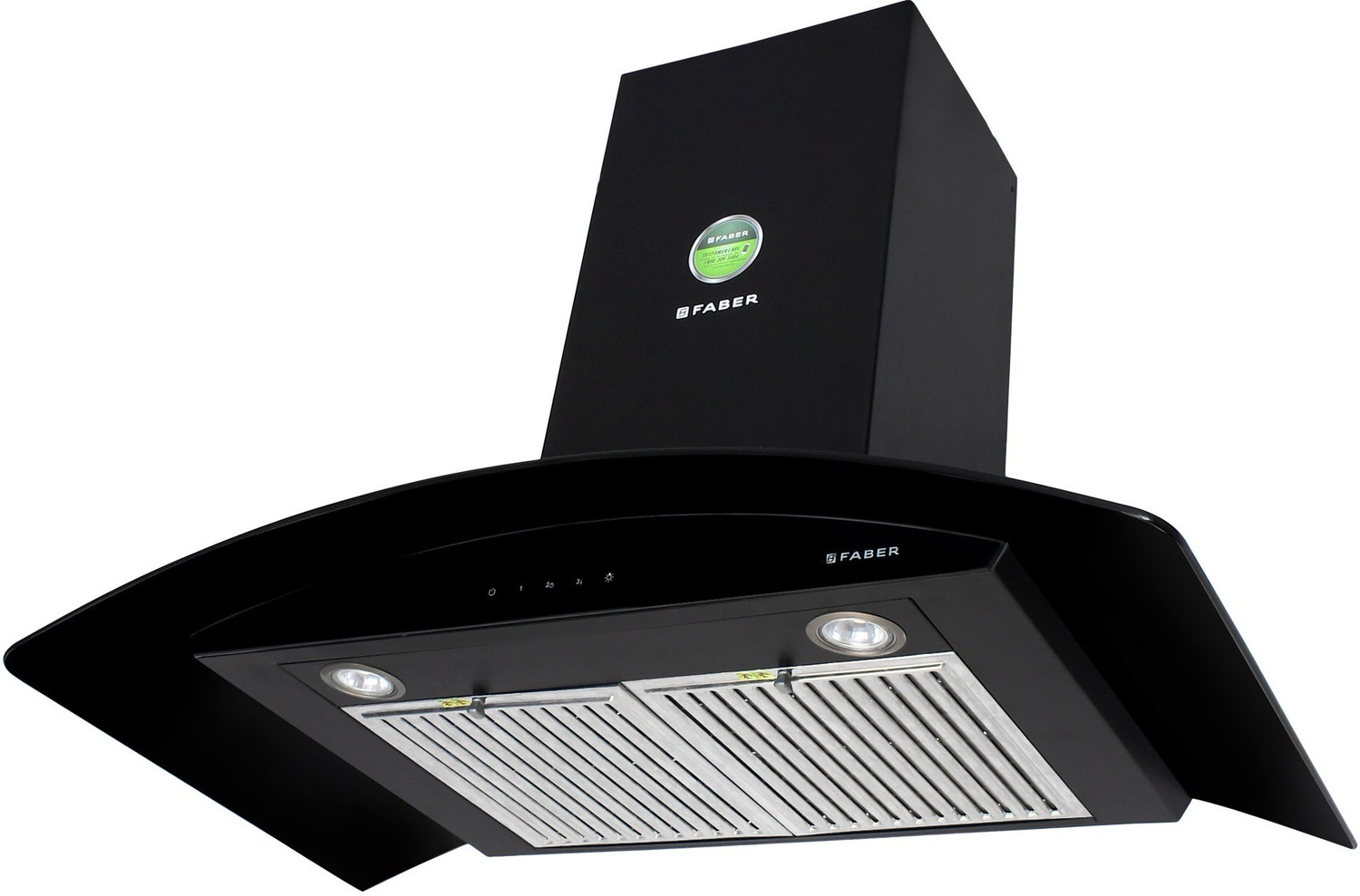 Image of FABER Feel Plus 3D T2S2 BK TC LTW 90 Wall Mounted Black 1095 CMH Chimney