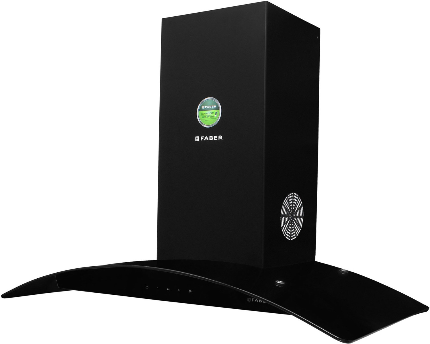 Image of FABER Feel Plus 3D T2S2 BK TC LTW 90 Wall Mounted Black 1095 CMH Chimney