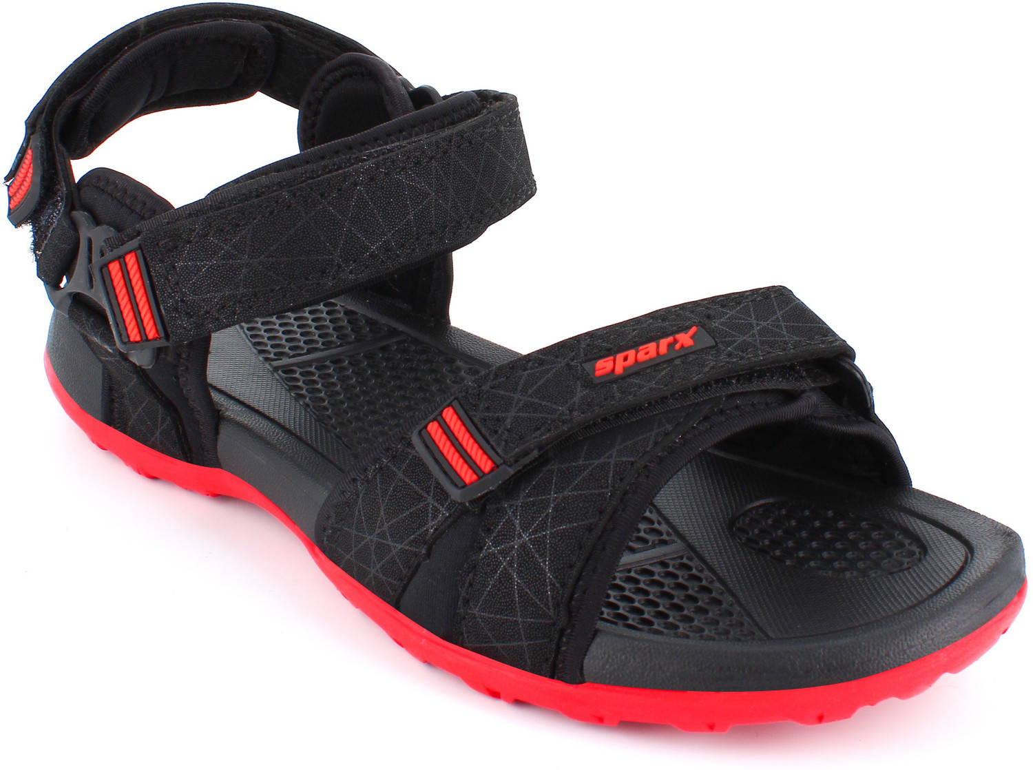 Sparx black sandals price discount