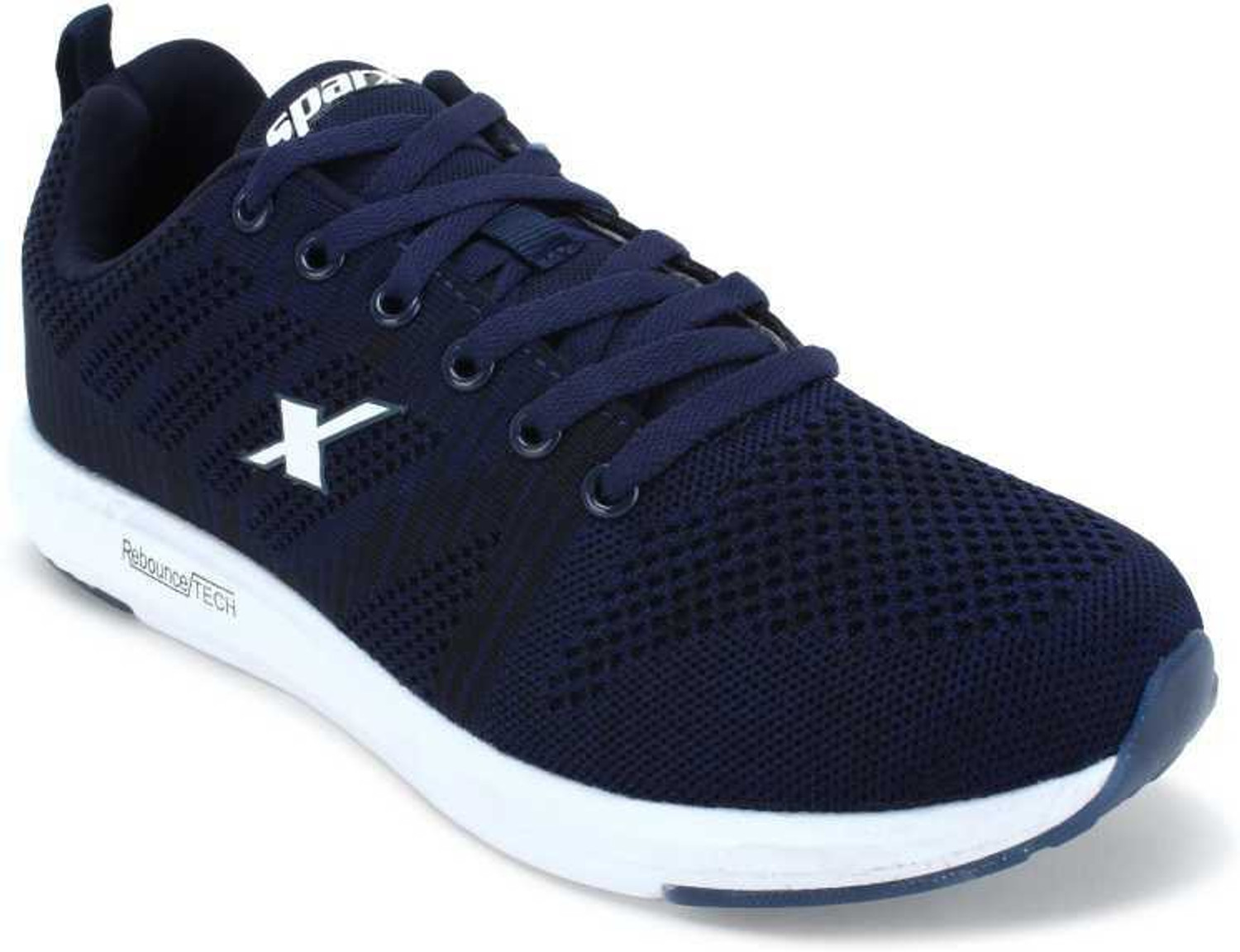 Sparx men's navy blue and white running shoes sales