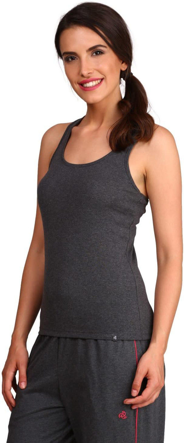 Image of JOCKEY Casual Sleeveless Solid Women Black Top
