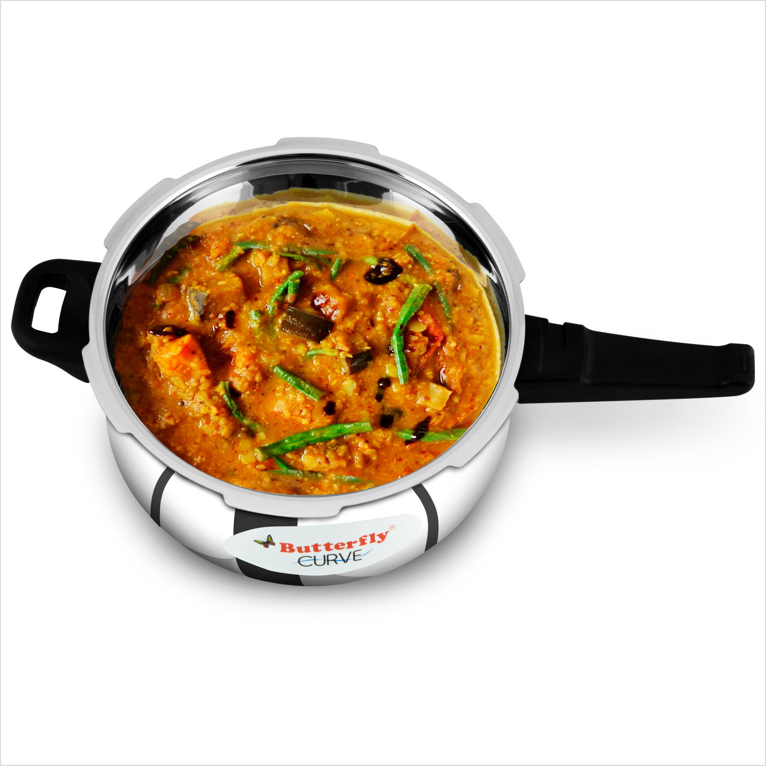 Image of Butterfly Curve 5.5 L Outer Lid Induction Bottom Pressure Cooker