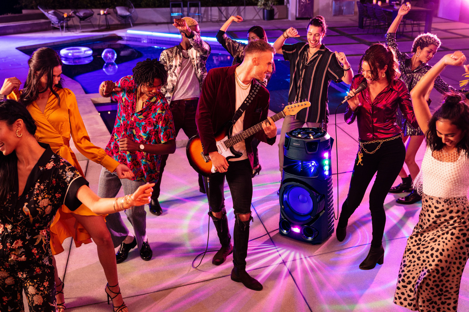 Image of SONY MHC-V73D Party Speaker with Bluetooth Connectivity, Karaoke, Gesture Control Bluetooth Tower Speaker