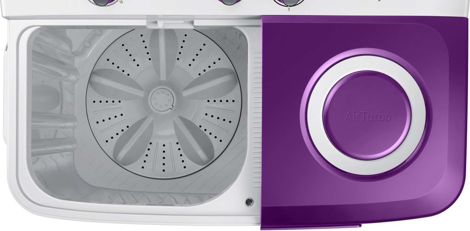 Image of Samsung 6 kg 5 star,Air Turbo Drying Semi Automatic Top Load Washing Machine White, Grey, Purple