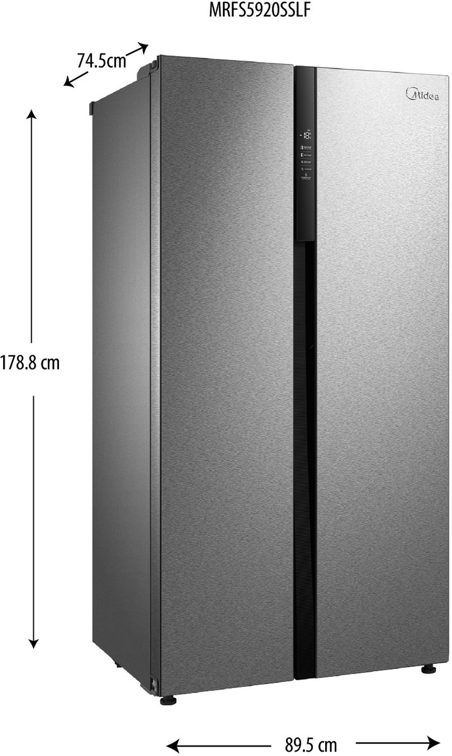 Image of Midea 510 L Frost Free Side by Side Refrigerator