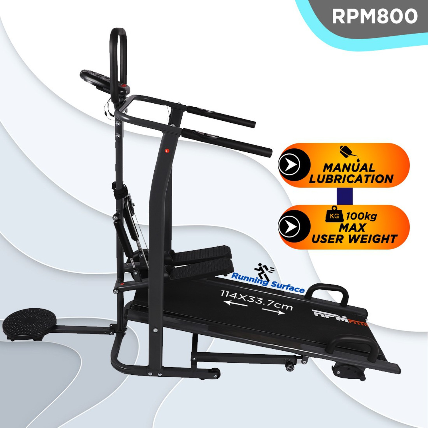 RPM Fitness by Cultsport RPM800 4 in 1 Multifunction For Men Women HomeGym Workout Non Motorized Manual Treadmill Price History
