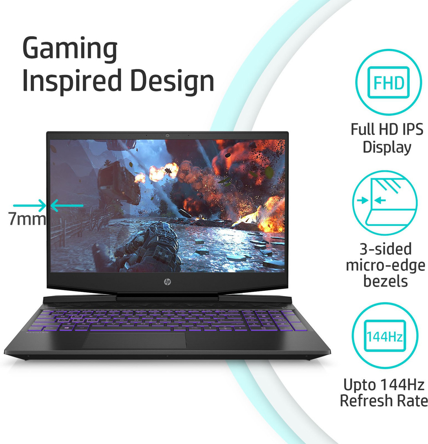 Image of HP Pavilion Gaming Intel Core i5 9th Gen 9300H - (8 GB /1 TB HDD /256 GB SSD /Windows 10 Home /4 GB Graphics /NVIDIA GeForce GTX 1650 /144 Hz) 15-dk0272TX Gaming Laptop