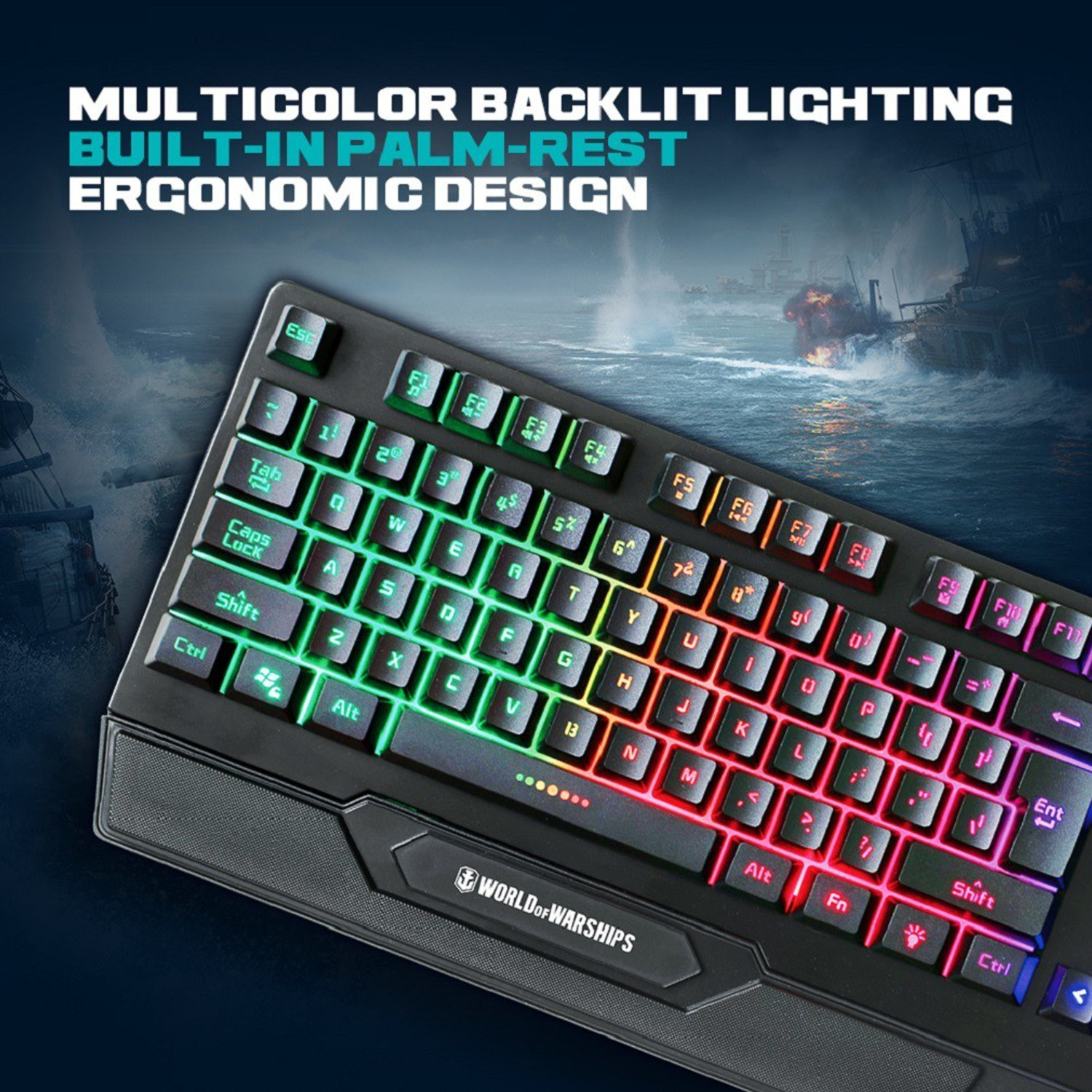 Image of Ant Esports KM500W Gaming Backlit Keyboard and Mouse Combo Gaming Accessory Kit (Black, For PC)