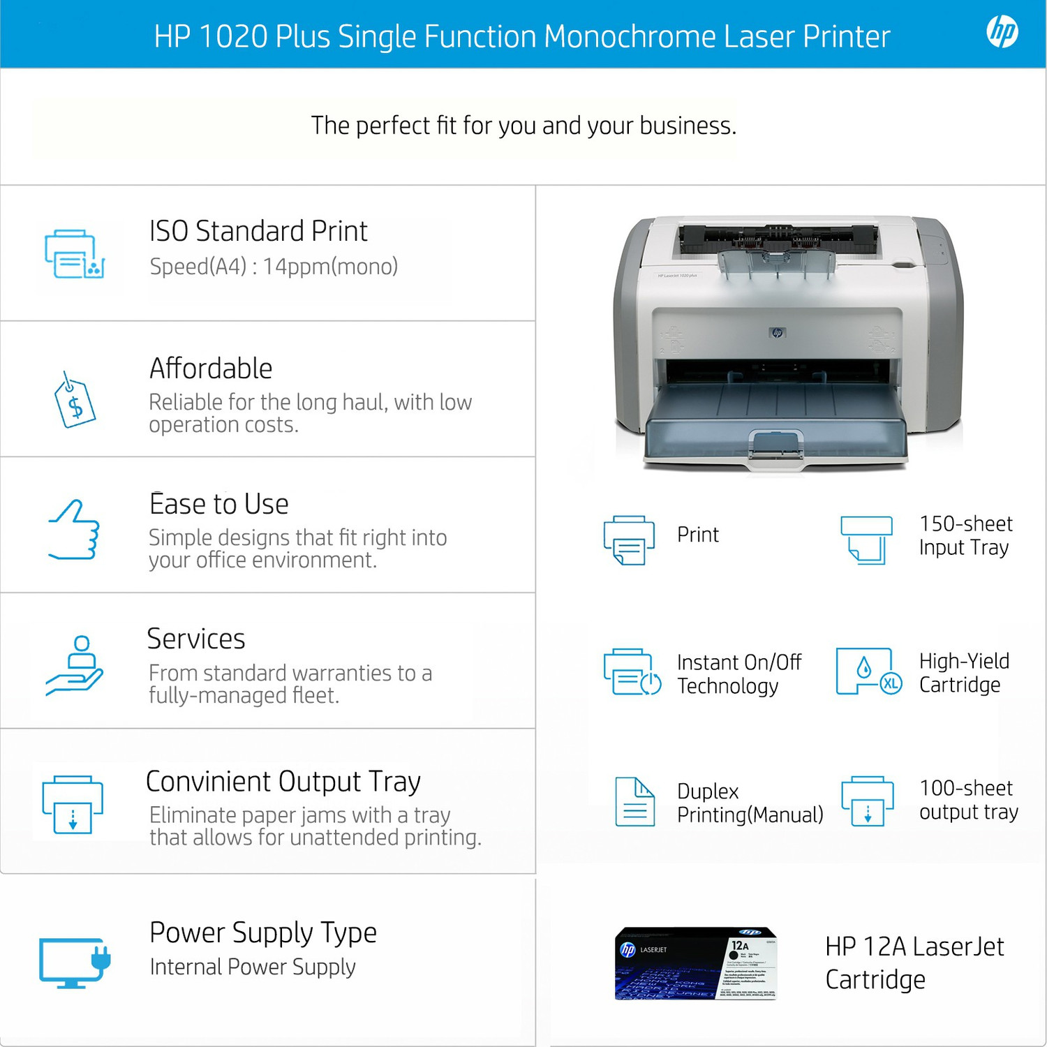 Image of HP LaserJet 1020 Plus Single Function Monochrome Laser Printer