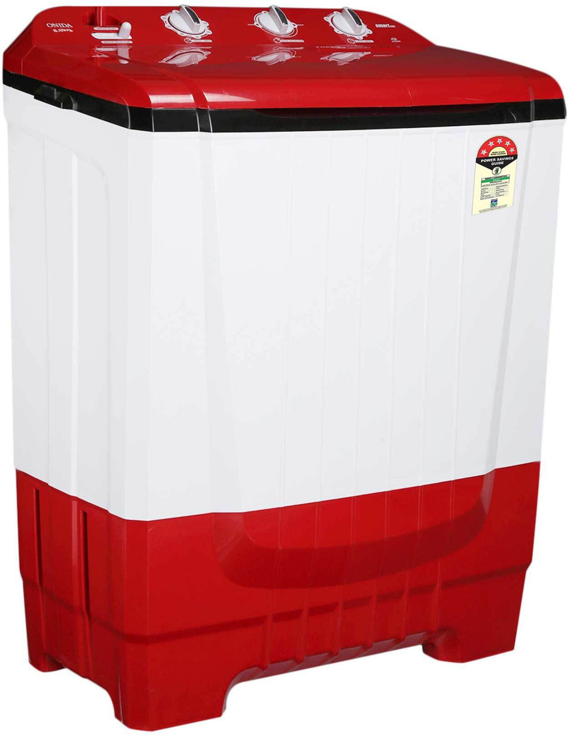 Image of ONIDA 8 kg 5 Star Rating, Auto Scrubber Semi Automatic Top Load Washing Machine Red