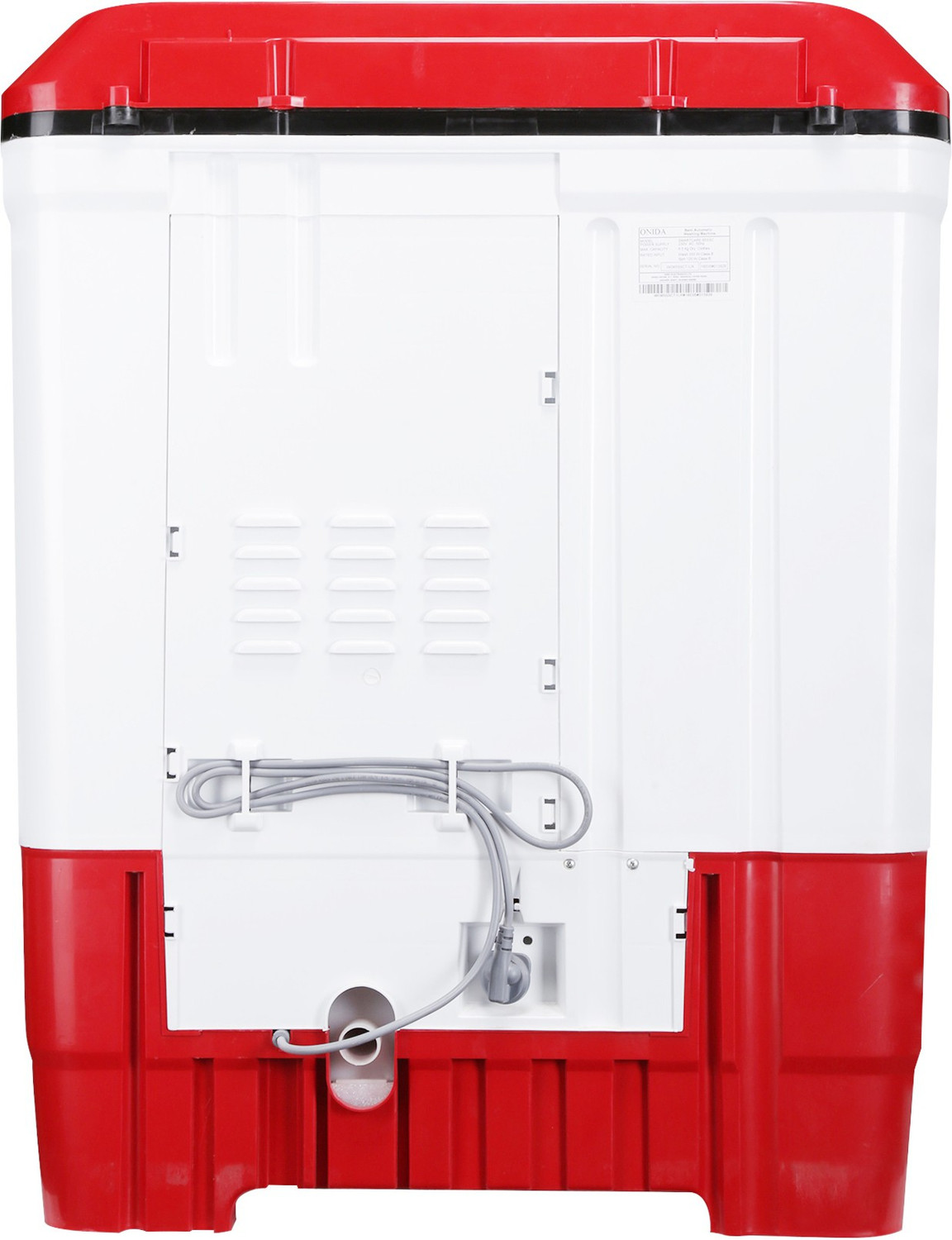 Image of ONIDA 8 kg 5 Star Rating, Auto Scrubber Semi Automatic Top Load Washing Machine Red