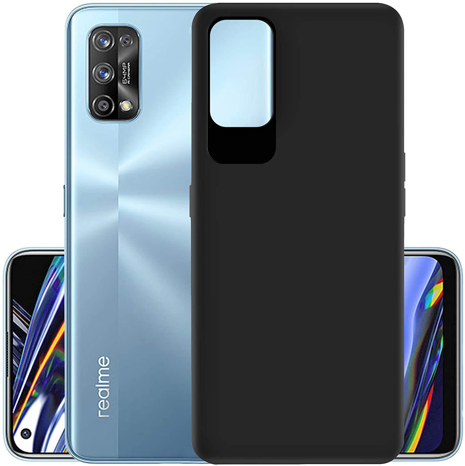 Image of BOZTI Back Cover for Realme 7 Pro (Black, Rugged Armor, Pack of: 1)