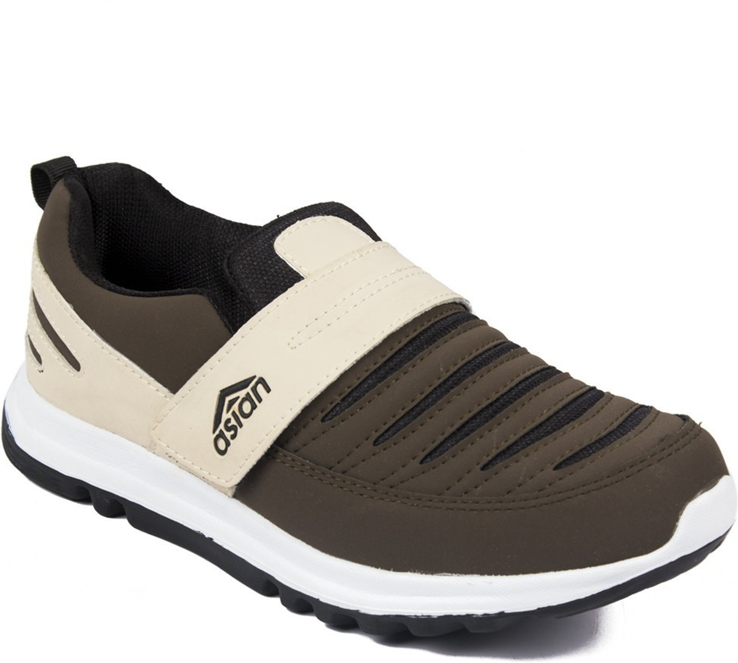 Image of asian Superfit laceless sports shoes for men | Stylish Casual sneakers for men without laces | running shoes for boys | Slip on brown shoes for running, walking, gym, trekking & party Running Shoes For Men