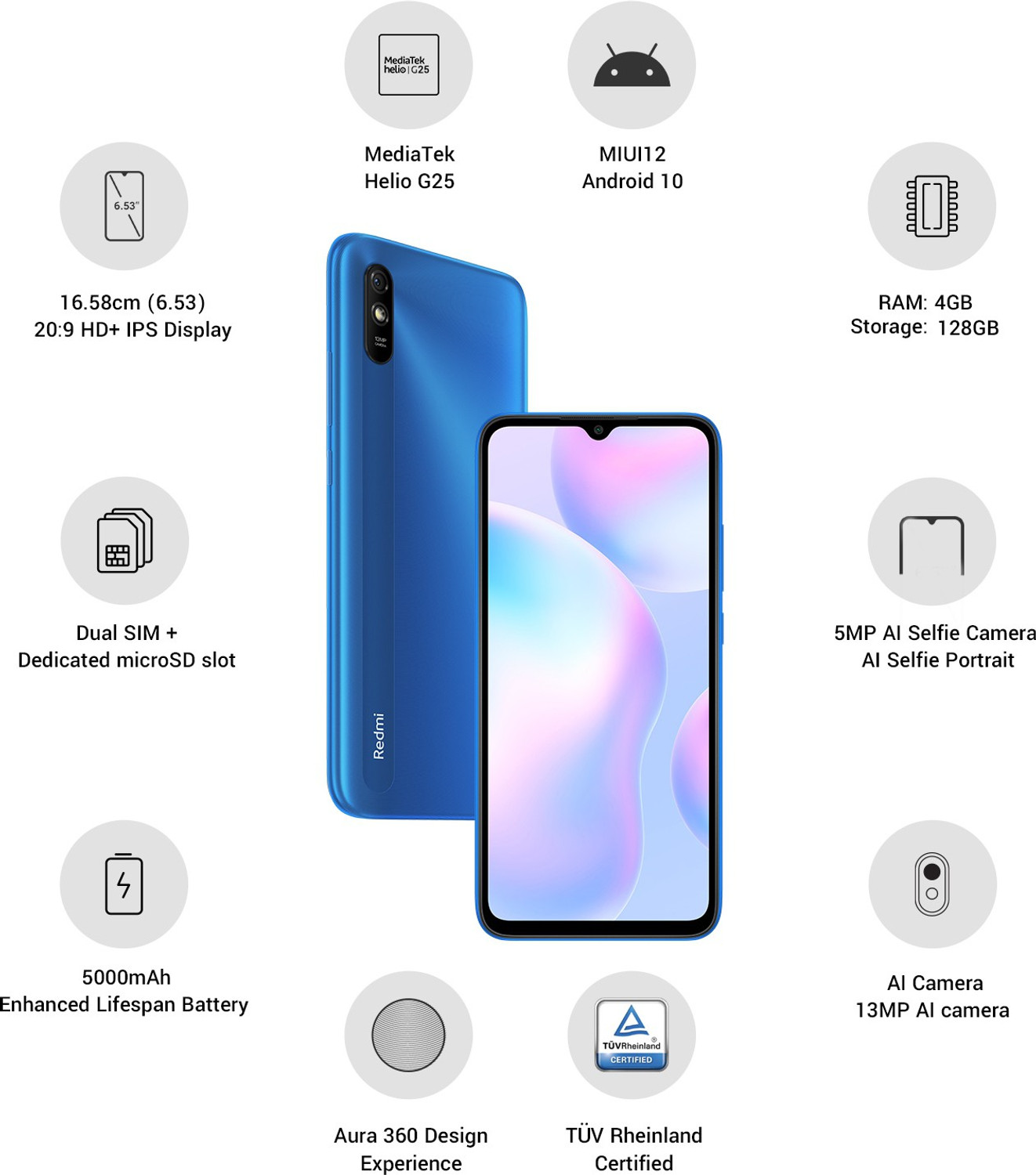 Image of REDMI 9i (Sea Blue, 128 GB)