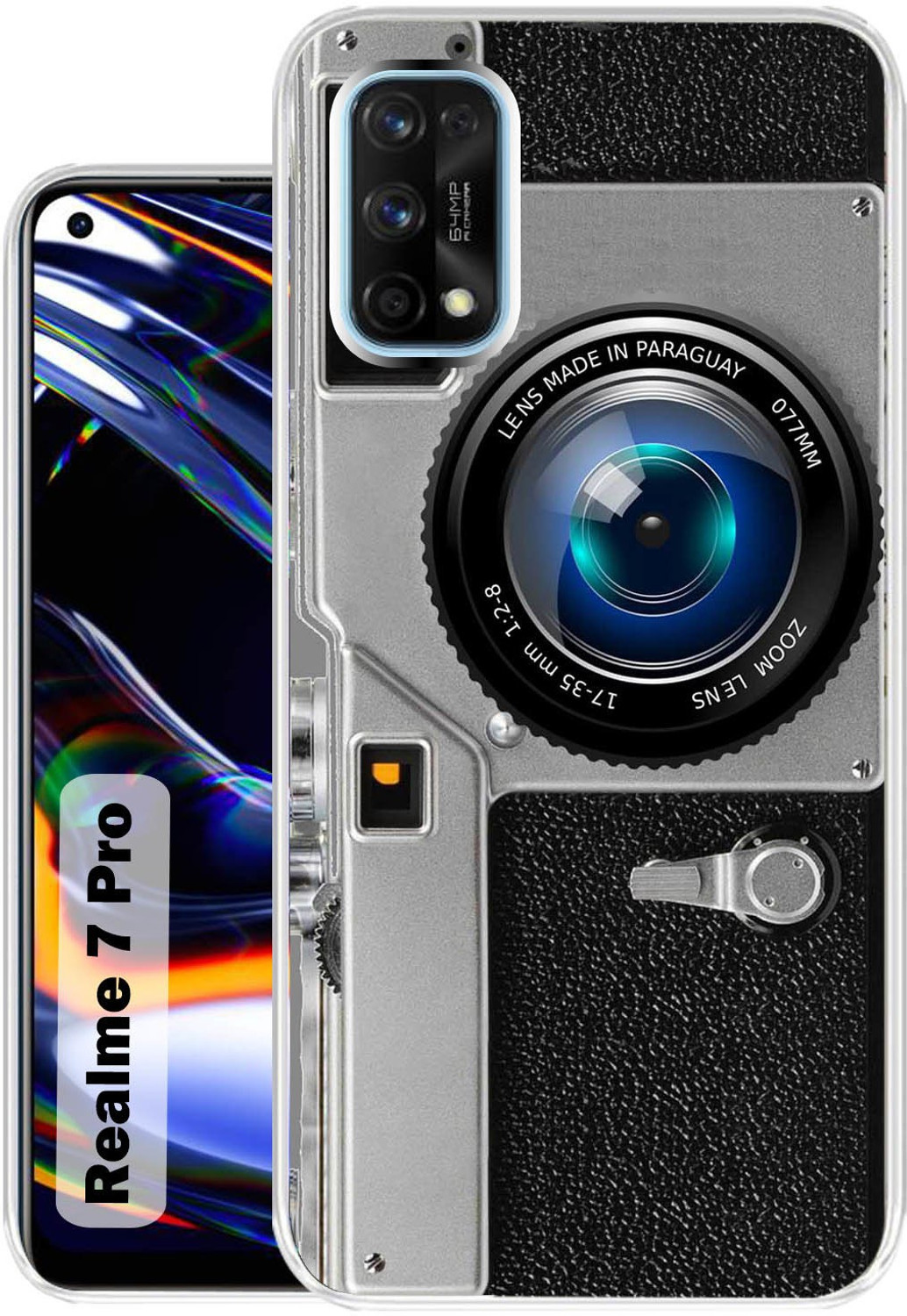 Image of BOZTI Back Cover for Realme 7 Pro (Black, Rugged Armor, Pack of: 1)