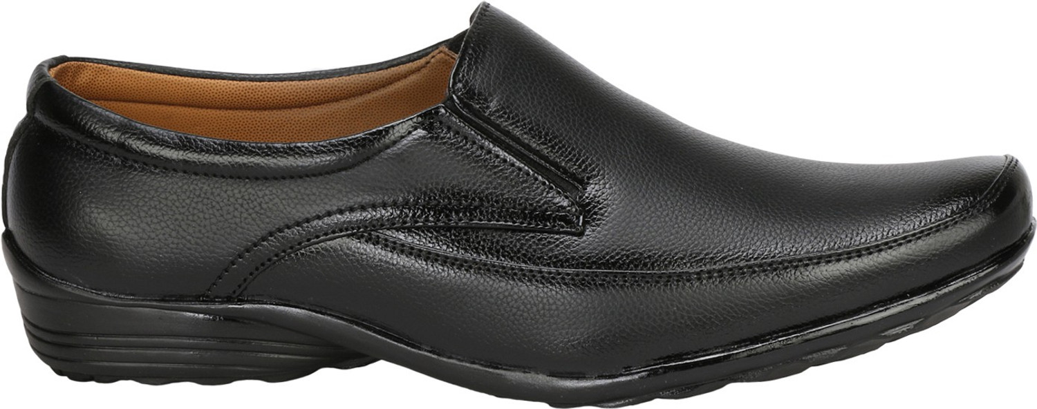 Kraasa Men Synthetic Leather Office Black Formal Shoes Corporate