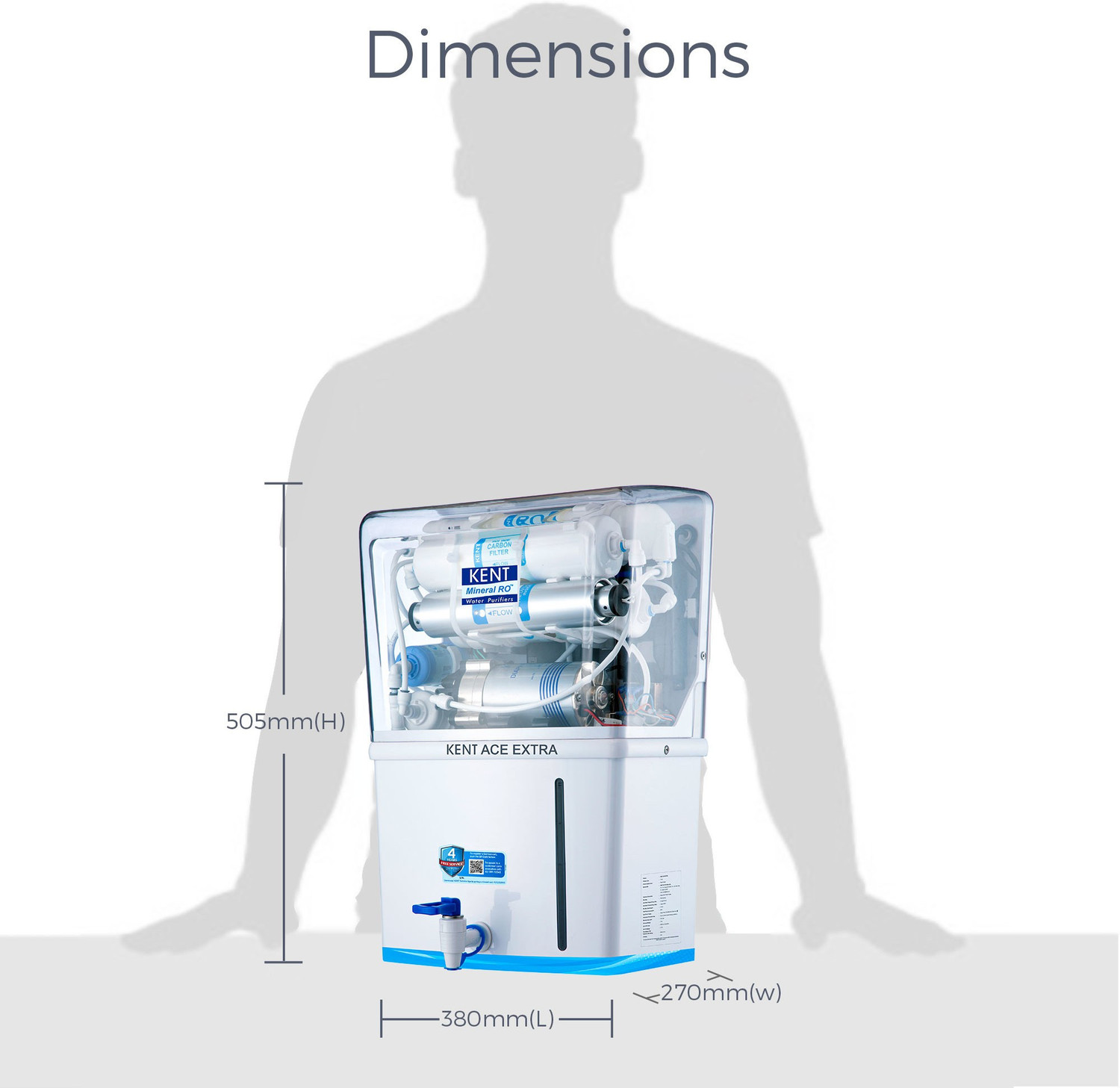 Image of KENT Ace Plus Alkaline+Copper 8 L RO + UV + UF + Alkaline + Copper + TDS Control + UV LED Water Purifier Advanced ROTech for Sabse Shudh Paani Auto Flush 8L 20LPH Ideal for Borewell /Tanker /Municipal Water