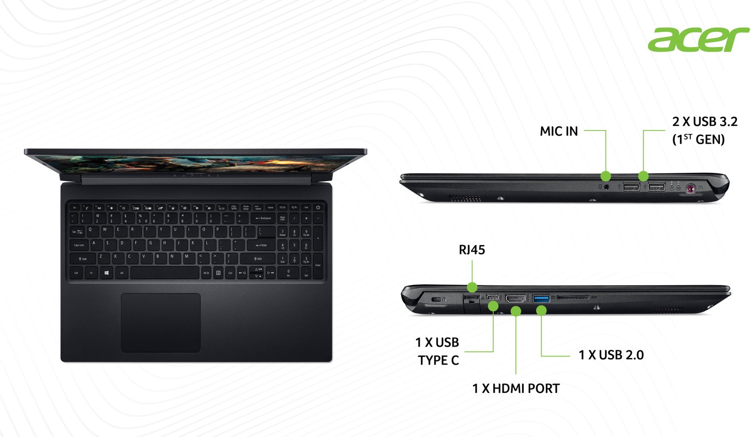 Image of Acer Aspire 7 AMD Ryzen 5 Quad Core 3550H - (8 GB /512 GB SSD /Windows 11 Home /4 GB Graphics /NVIDIA GeForce GTX 1650 /60 Hz) A715-41G-R6S8 Gaming Laptop