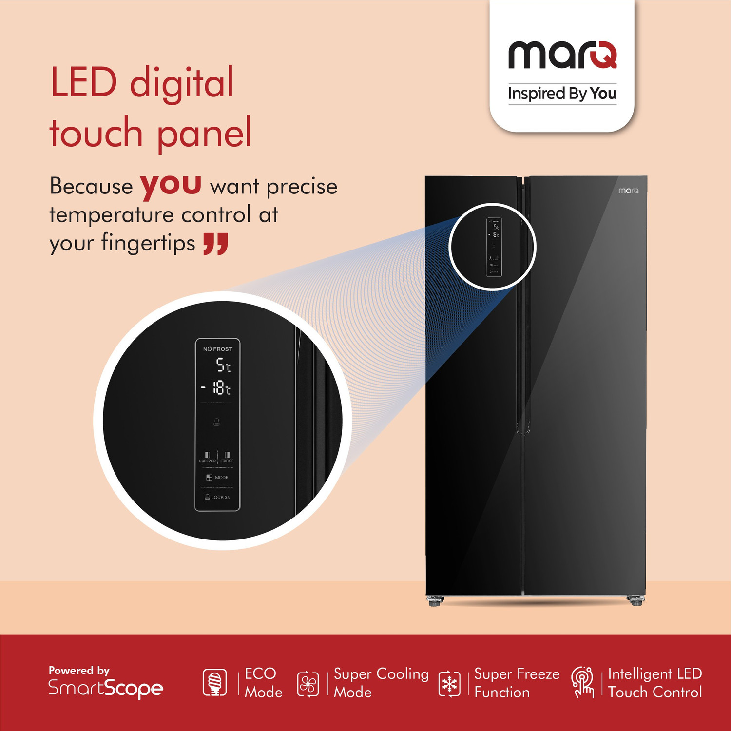 Image of MarQ by Flipkart 563 L Frost Free Side by Side Refrigerator