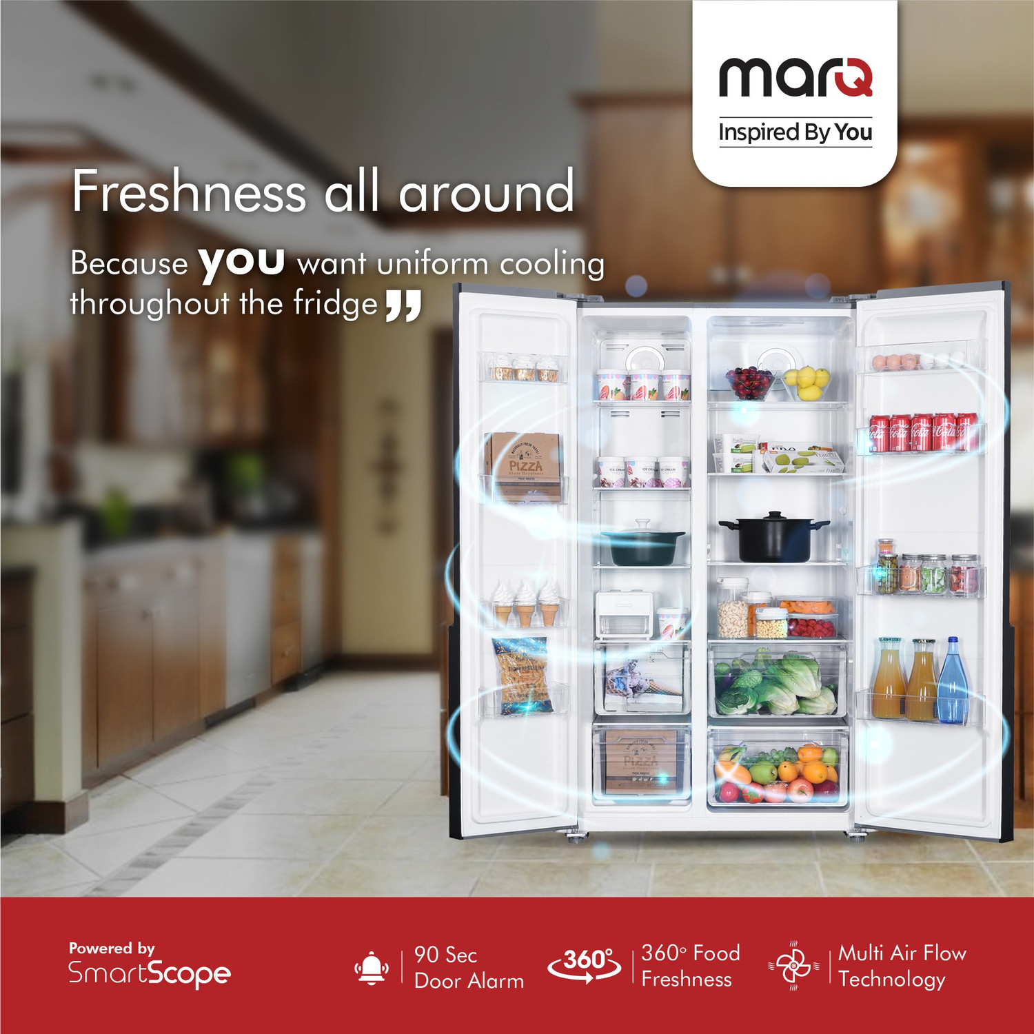 Image of MarQ by Flipkart 563 L Frost Free Side by Side Refrigerator