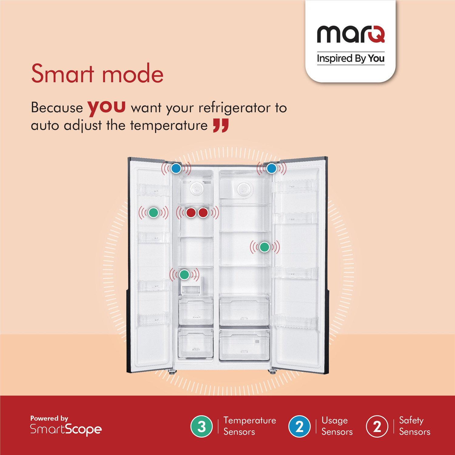 Image of MarQ by Flipkart 563 L Frost Free Side by Side Refrigerator