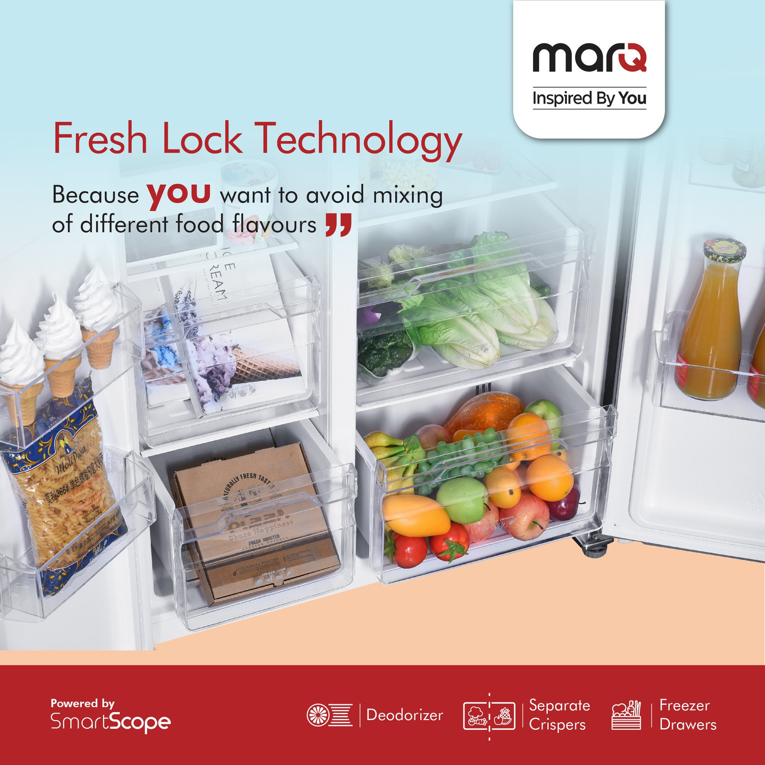 Image of MarQ by Flipkart 563 L Frost Free Side by Side Refrigerator