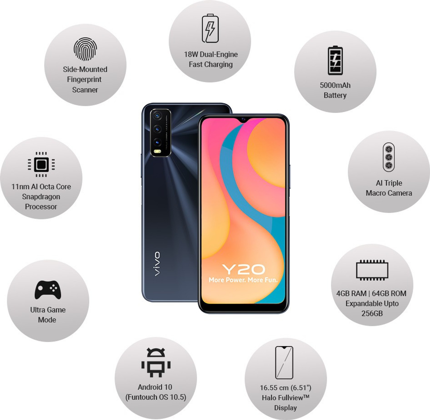 Image of vivo Y20 (Obsidian Black, 64 GB)