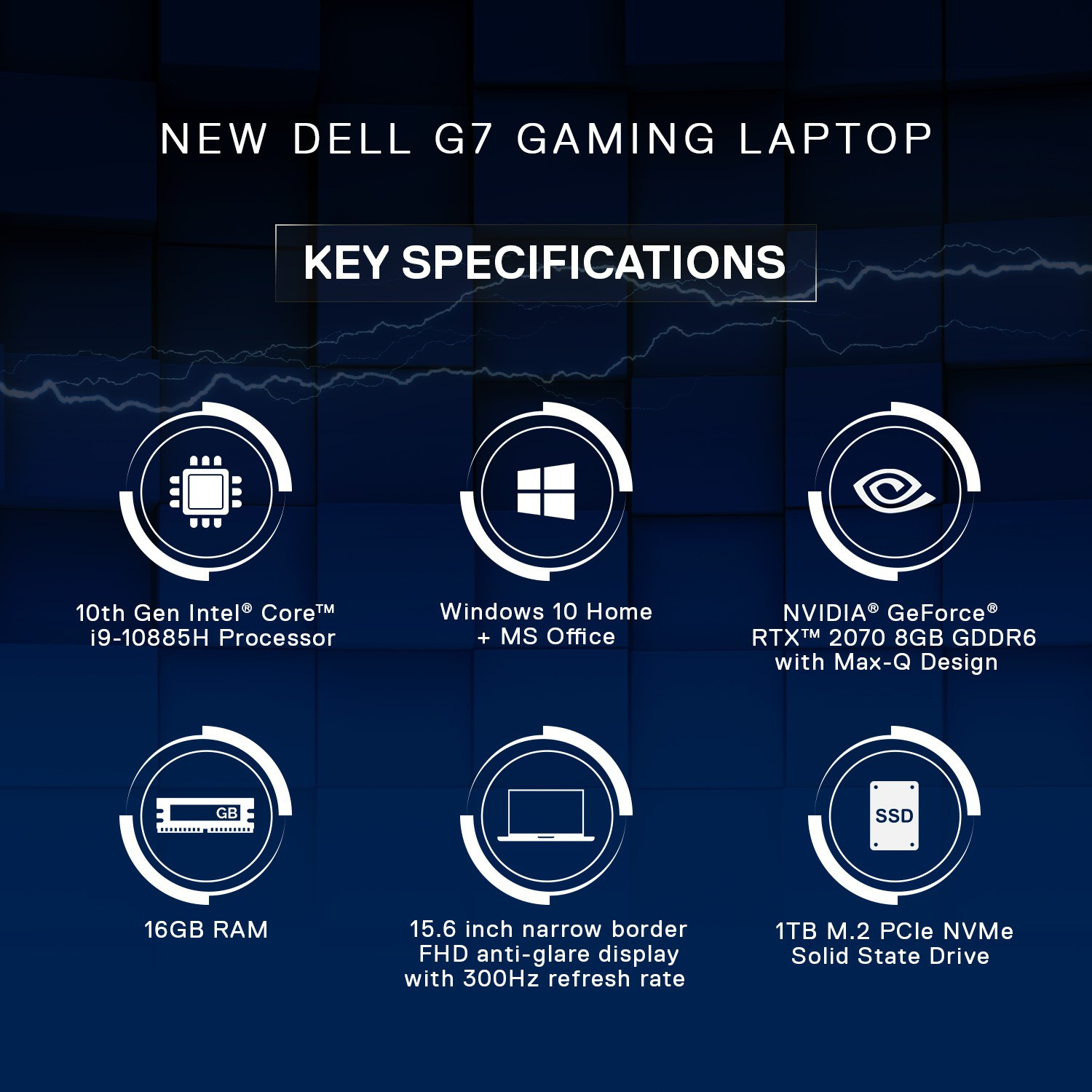 Image of DELL G7 Intel Core i9 10th Gen 10885H - (16 GB /1 TB SSD /Windows 10 Home /8 GB Graphics /NVIDIA GeForce RTX 2070 /300 Hz) INS 7500 / G7 7500 Gaming Laptop