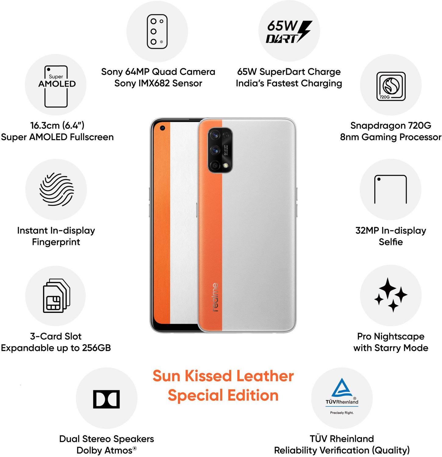Image of realme 7 Pro (Sun Kissed Leather, 128 GB)
