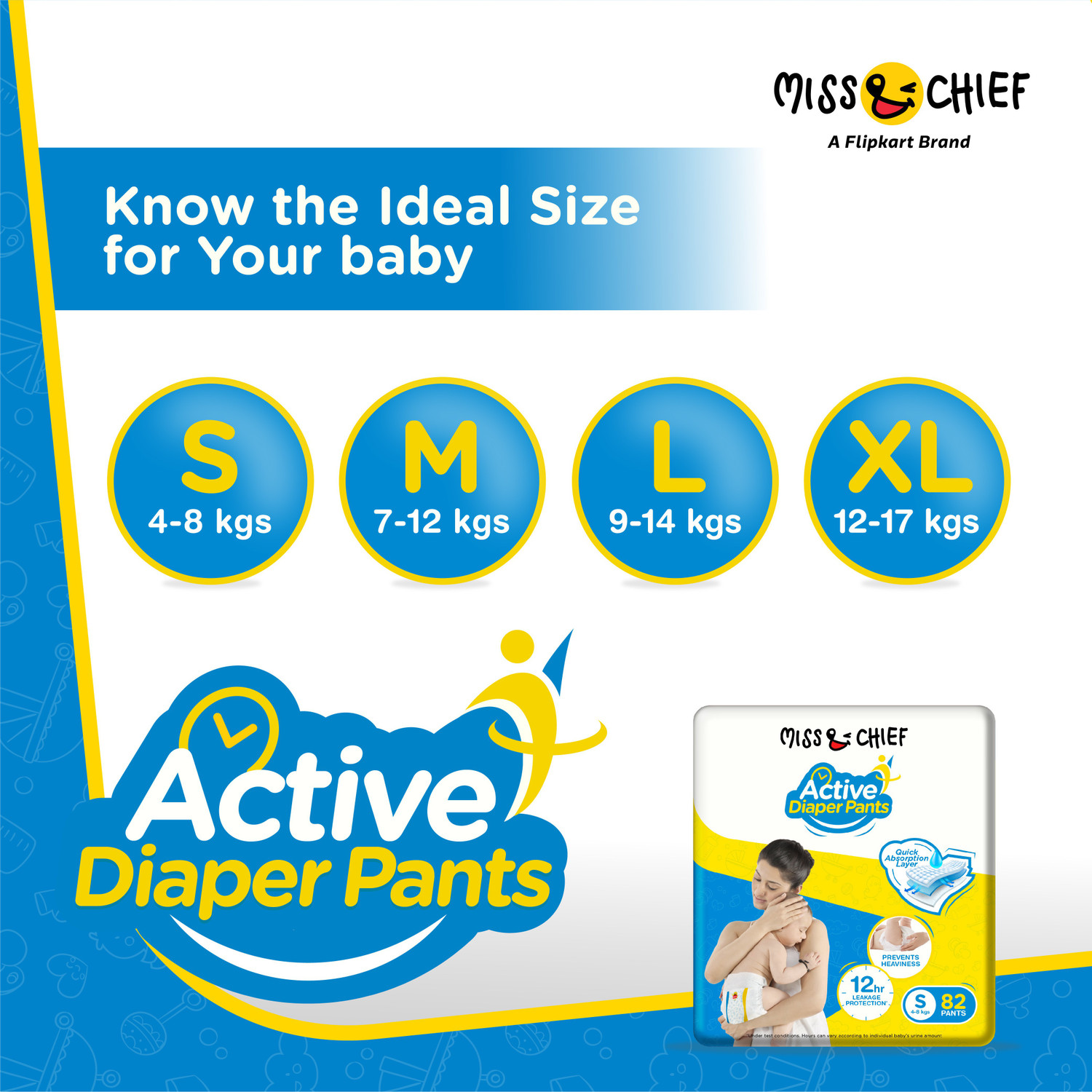 Image of Miss & Chief by Flipkart Active Diaper Pants - S
