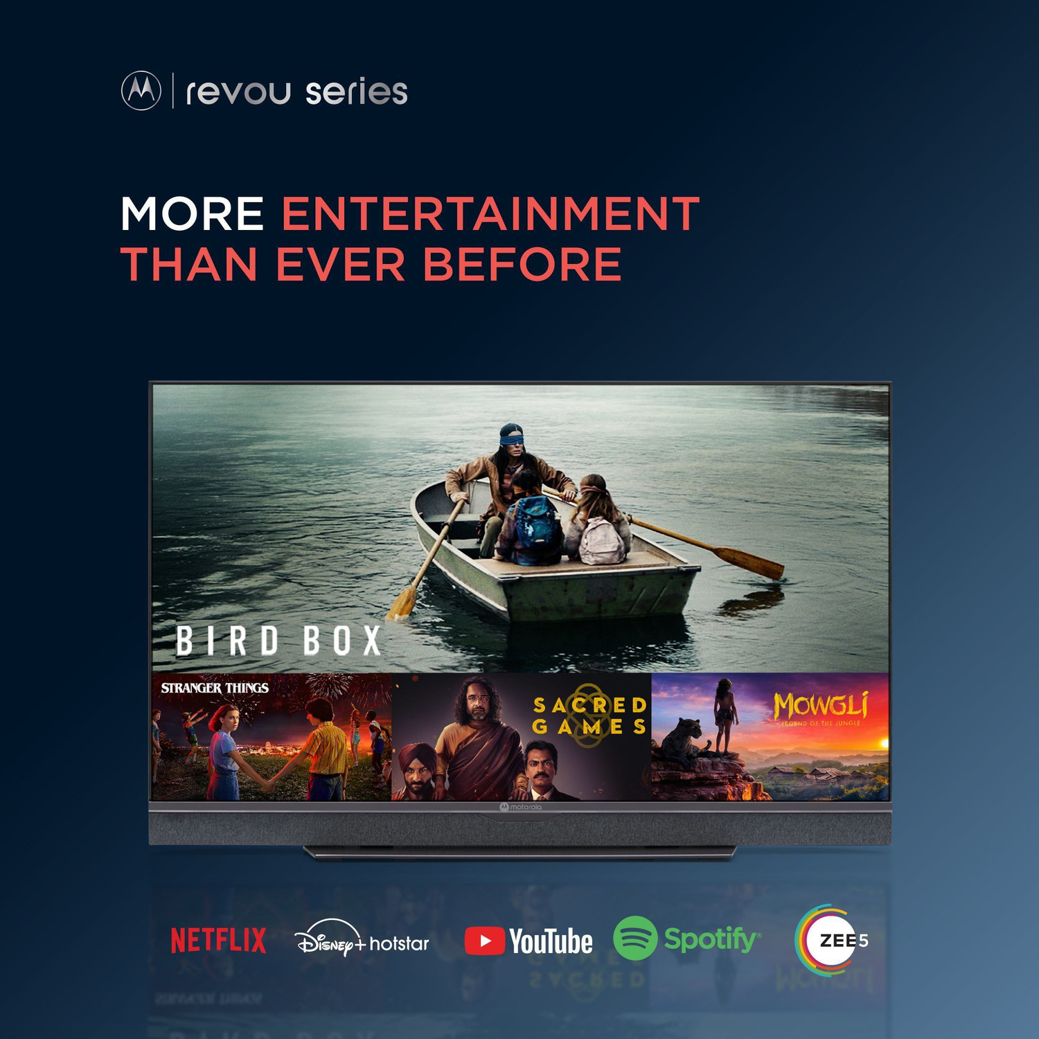 Image of MOTOROLA Revou 108 cm (43 inch) Ultra HD (4K) LED Smart Android TV with Dolby Atmos and Dolby Vision