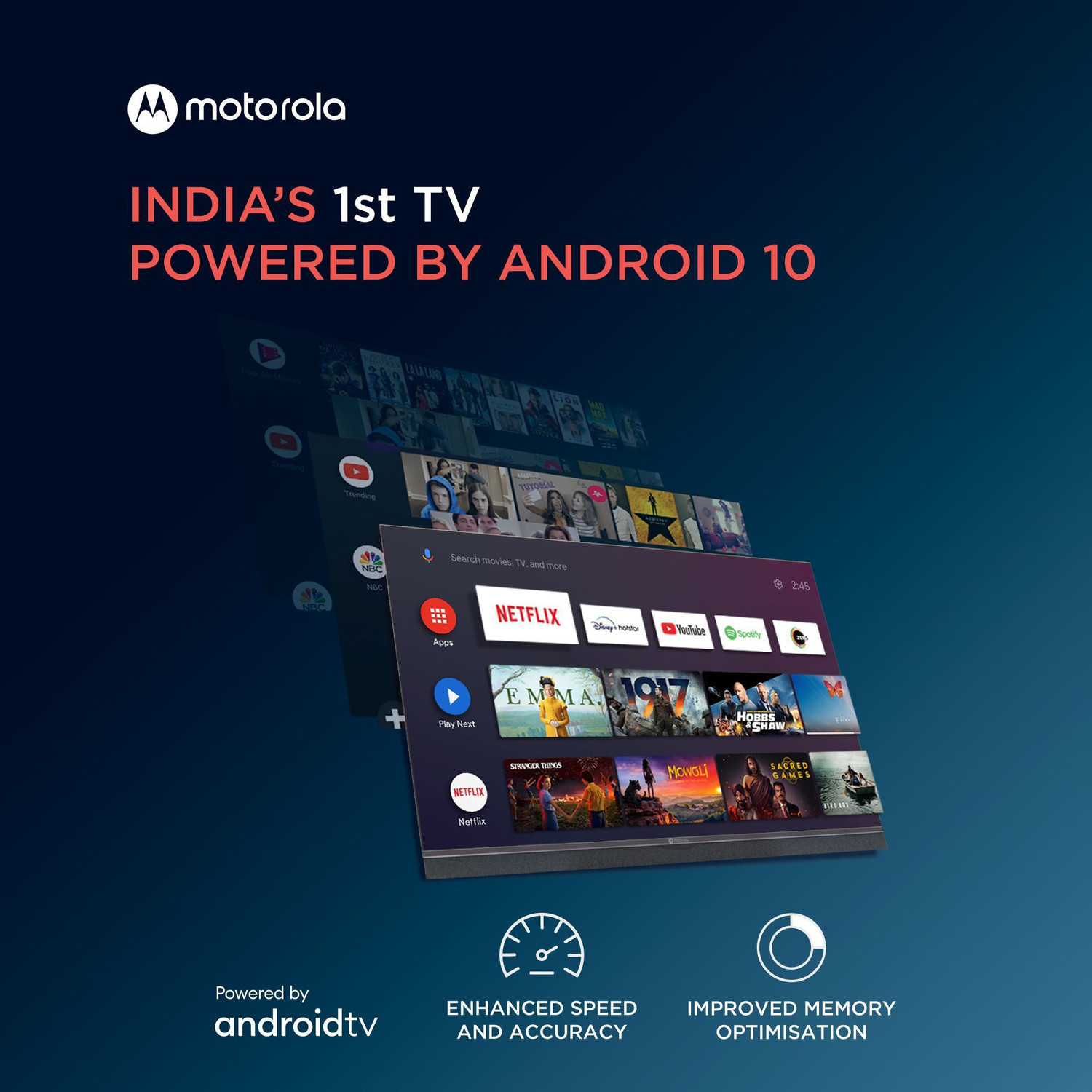 Image of MOTOROLA Revou 108 cm (43 inch) Ultra HD (4K) LED Smart Android TV with Dolby Atmos and Dolby Vision