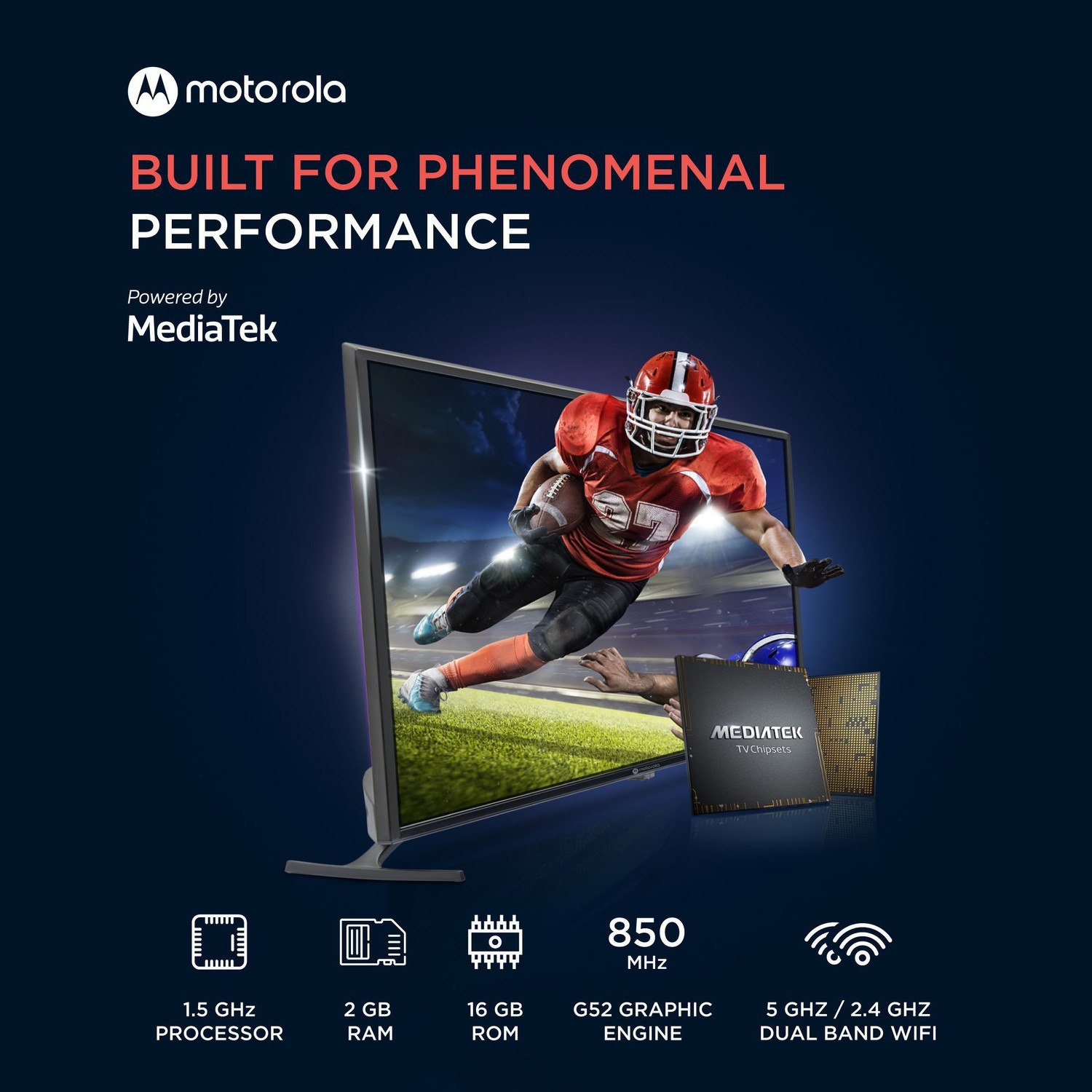 Image of MOTOROLA ZX2 80 cm (32 inch) HD Ready LED Smart Android TV with Dolby Atmos and Dolby Vision