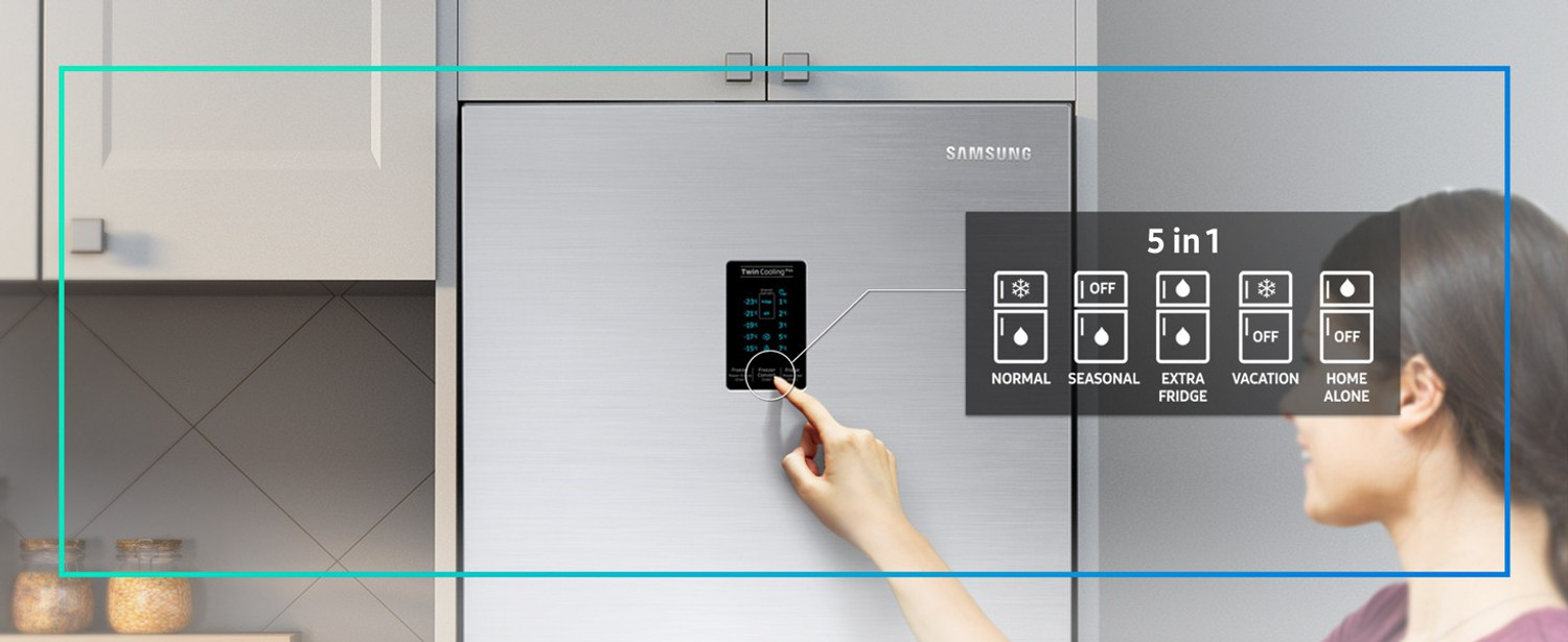 Image of SAMSUNG 465 L Frost Free Double Door 3 Star Convertible Refrigerator (LUXE BROWN, RT47R625EDX /TL)