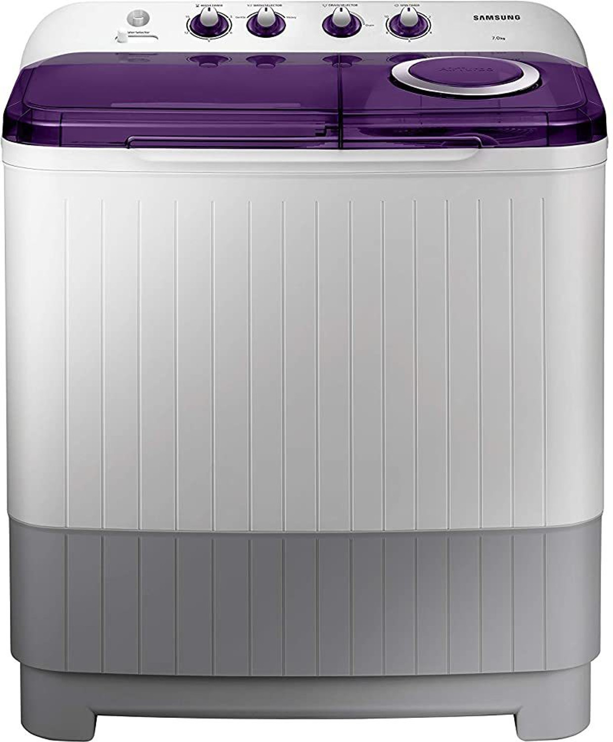 Image of Samsung 7 kg 5 star,Air Turbo Drying, Semi Automatic Top Load Washing Machine White, Grey, Purple