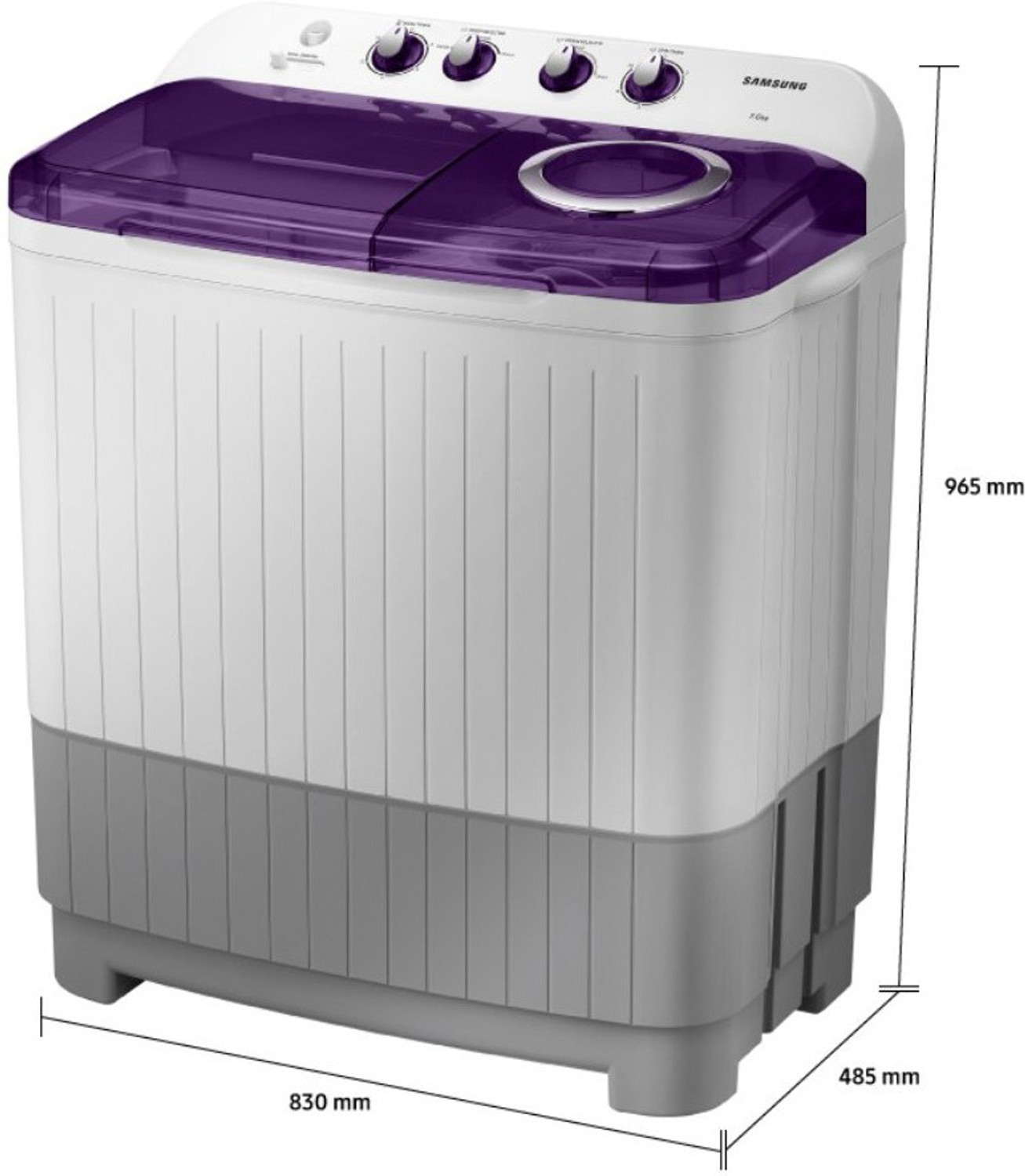Image of Samsung 7 kg 5 star,Air Turbo Drying, Semi Automatic Top Load Washing Machine White, Grey, Purple