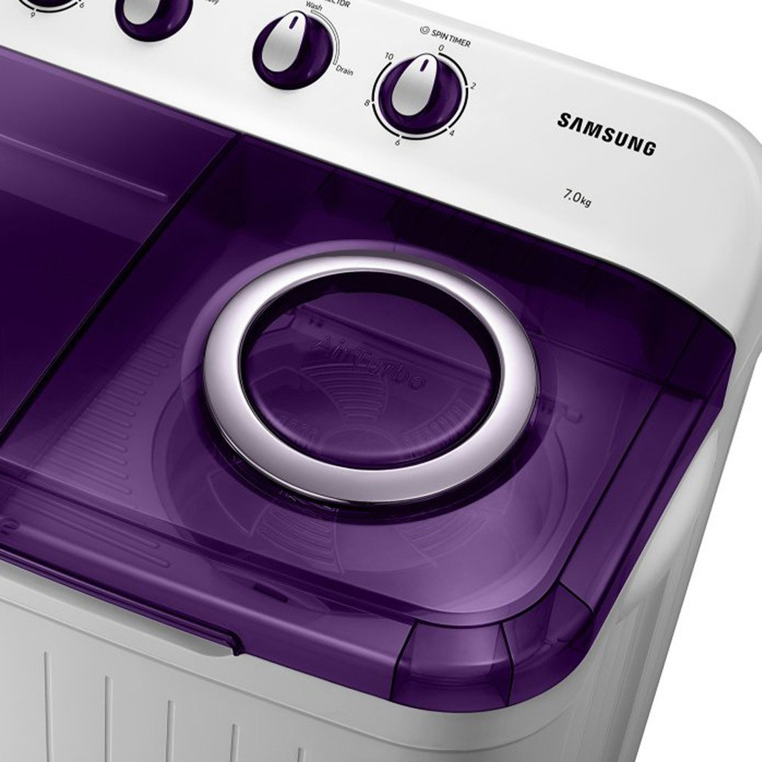 Image of Samsung 7 kg 5 star,Air Turbo Drying, Semi Automatic Top Load Washing Machine White, Grey, Purple